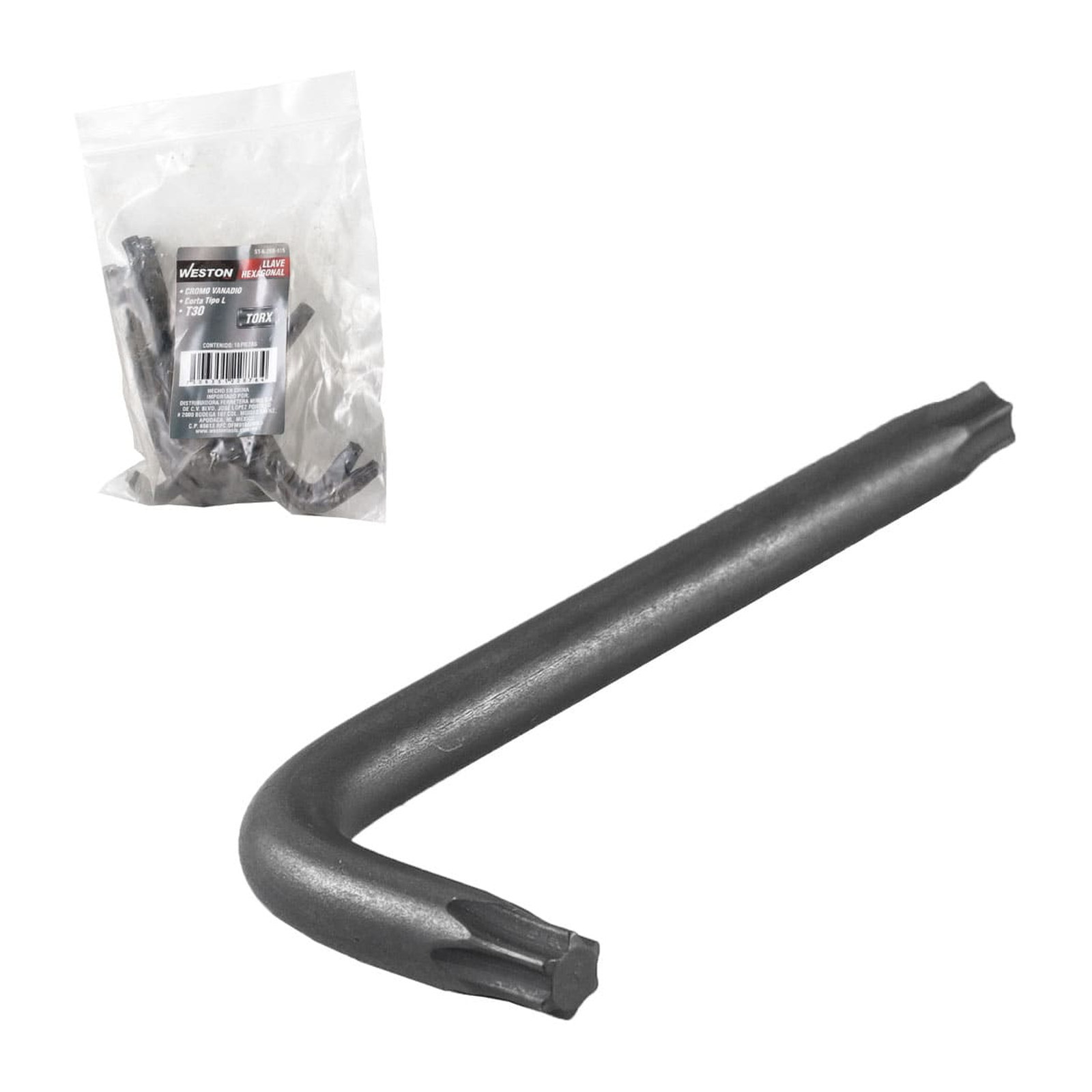 Llave Hexagonal en L Punta Torx Corta T30 CrV Weston
