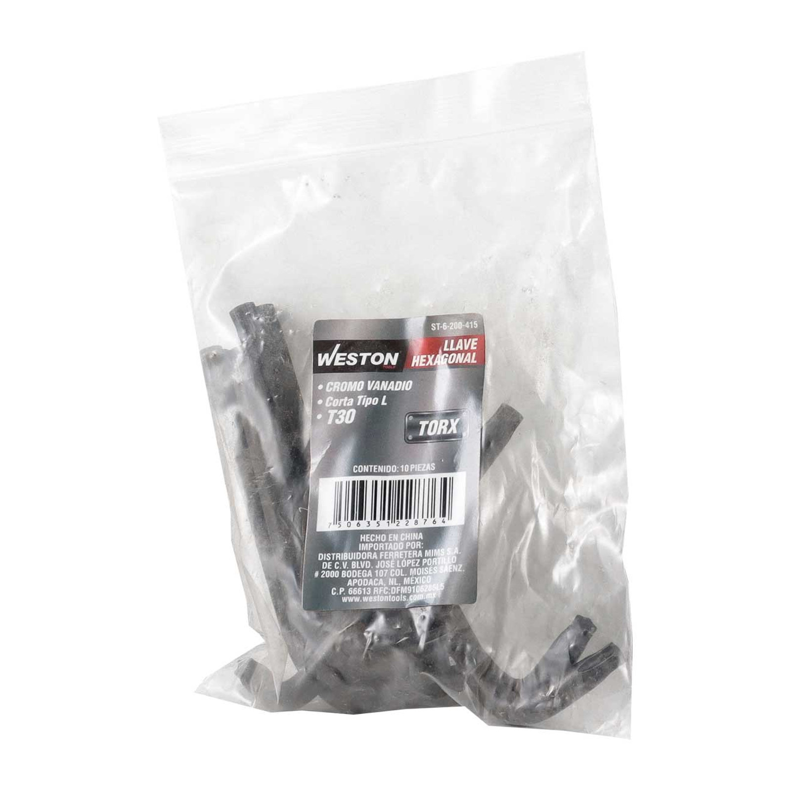 LLAVE HEX, L PUNTAS TORX CORTA CrV  T30  (PRECIO X PZA - EMPAQUE C/10 PZAS) - Imagen 3