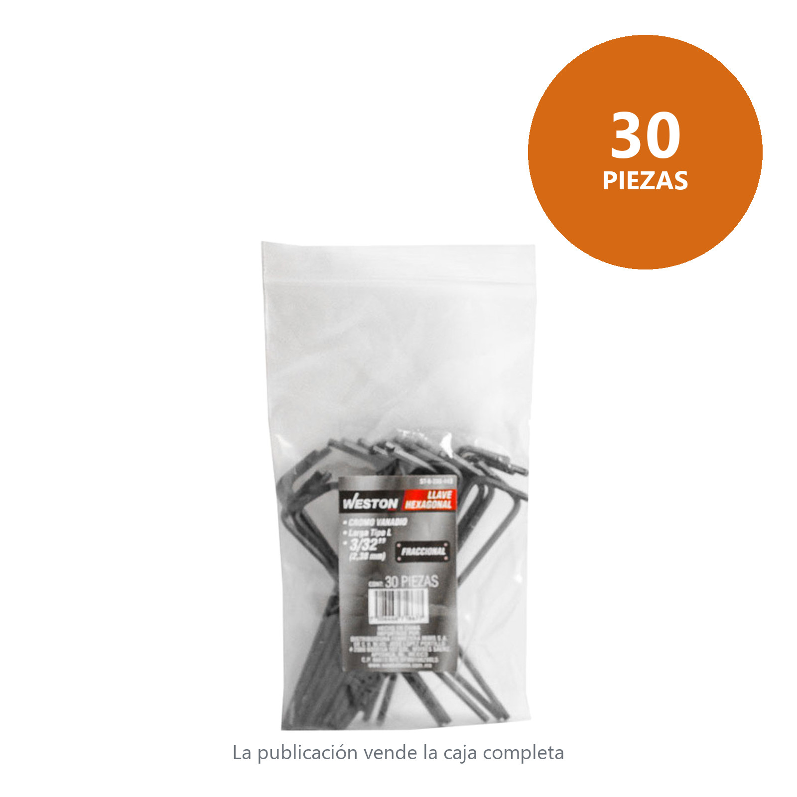 LLAVE HEX, L LARGA 3/32'' (PRECIO X PZA - EMPAQUE C/30 PZAS) - Imagen 3