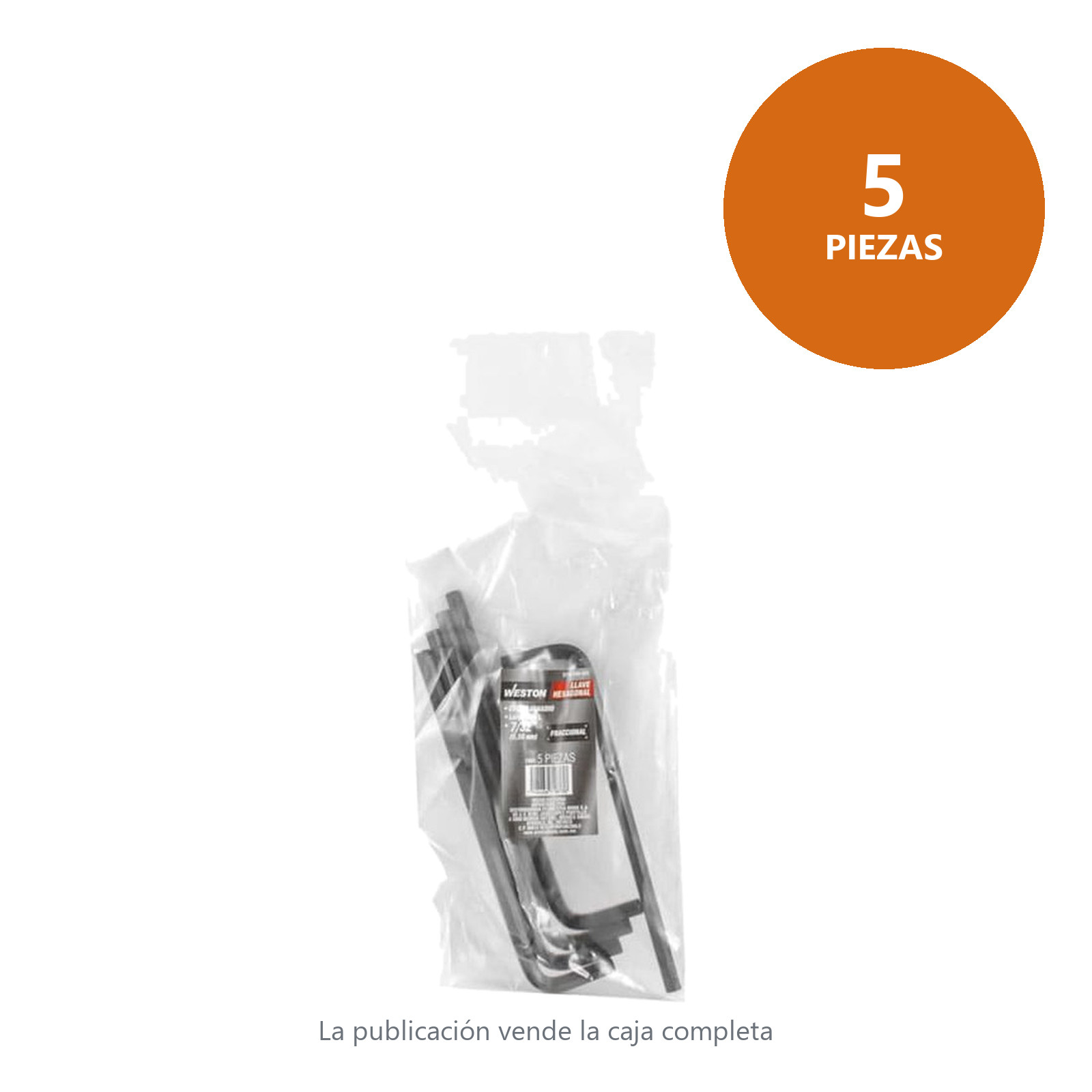 LLAVE HEX, L LARGA 7/32" (PRECIO X PZA - EMPAQUE C/5 PZAS) - Imagen 3