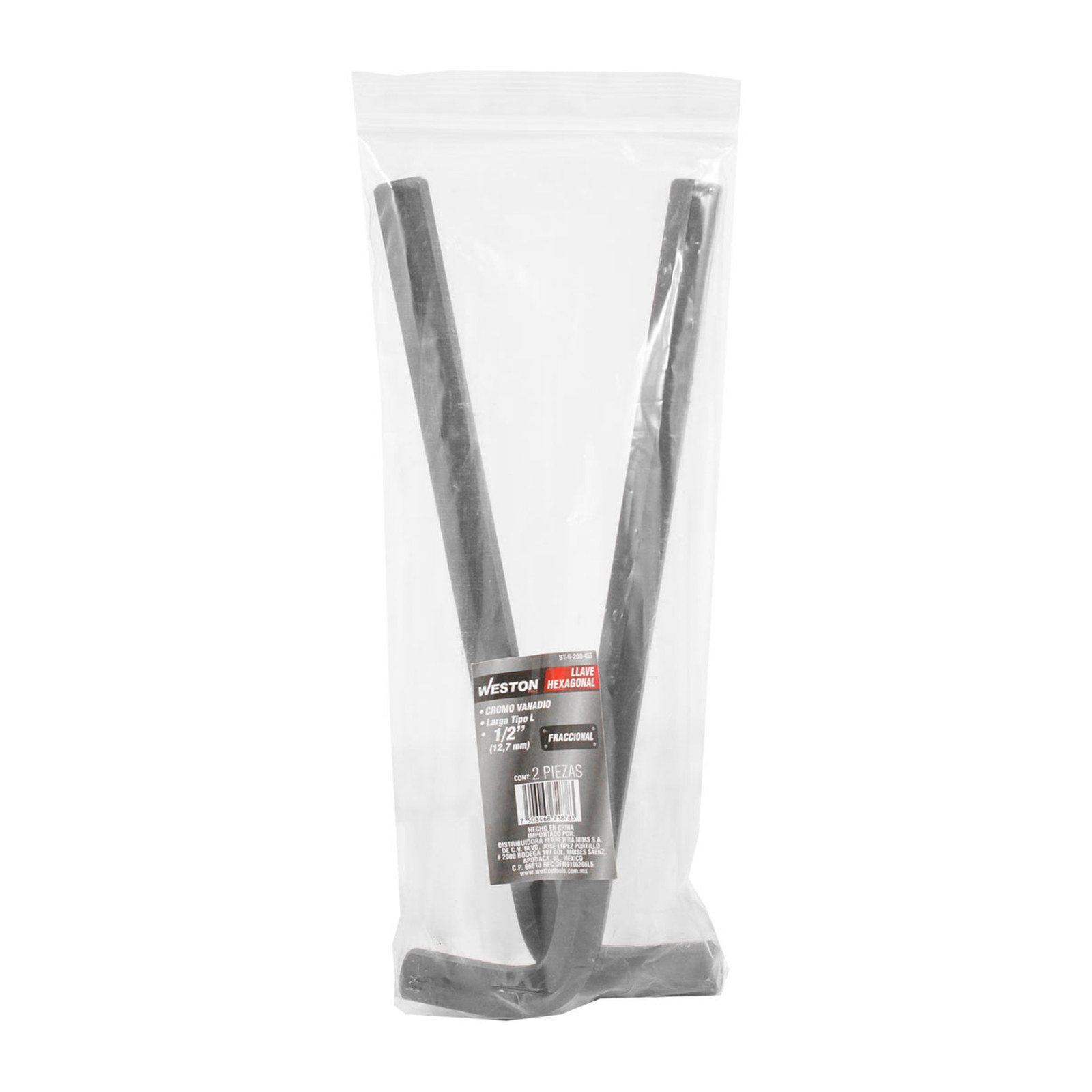 LLAVE HEX, L LARGA 1/2'' (PRECIO X PZA - EMPAQUE C/2 PZAS) - Imagen 2