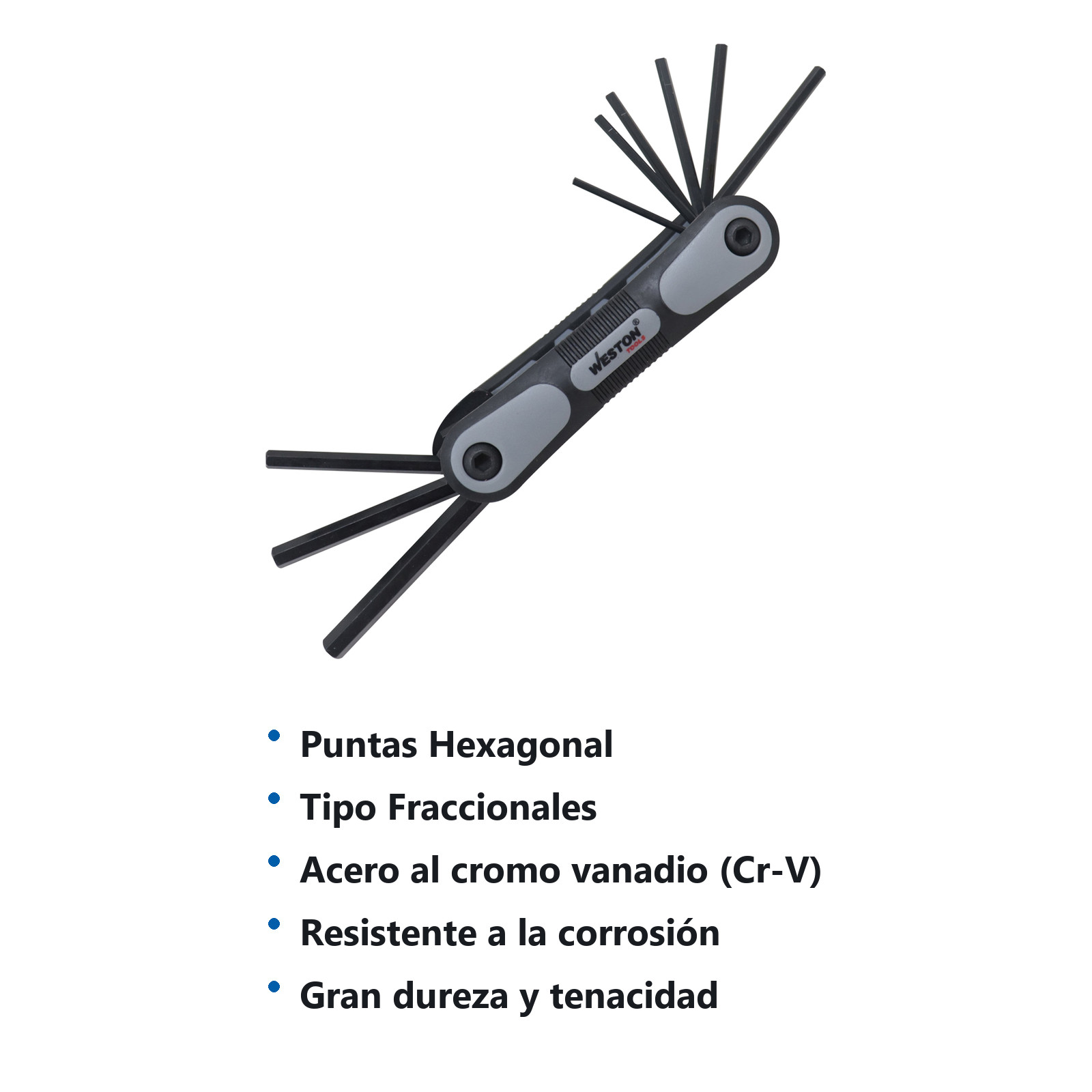 JUEGO 9 LLAVES NAVAJA 5/64"-1/4" HEX CRV  (PRECIO X PZA - EMPAQUE C/1 PZA) - Imagen 3