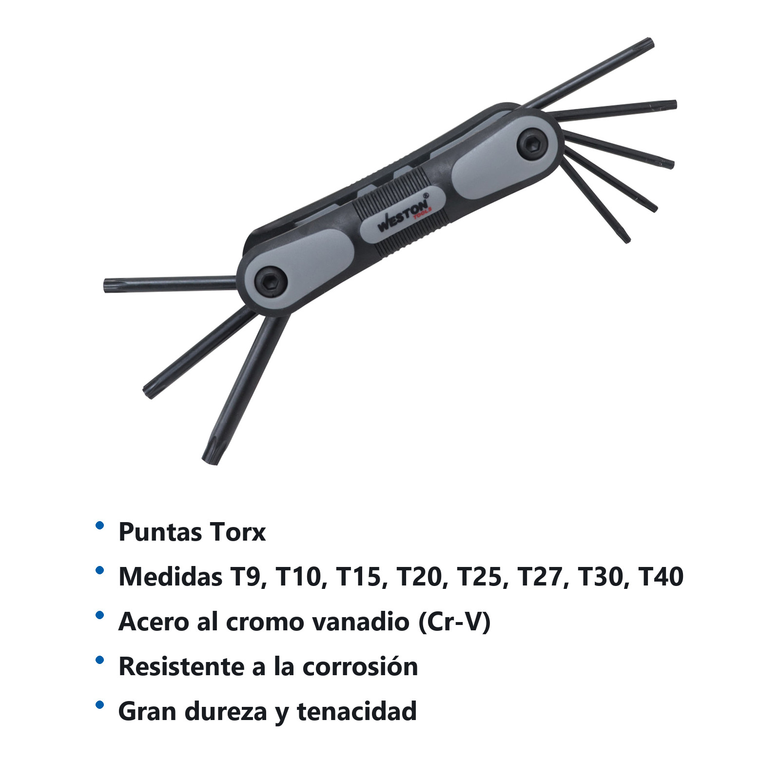 JUEGO 8 LLAVES NAVAJA T9-T40 HEX CRV  (PRECIO X PZA - EMPAQUE C/1 PZA) - Imagen 4