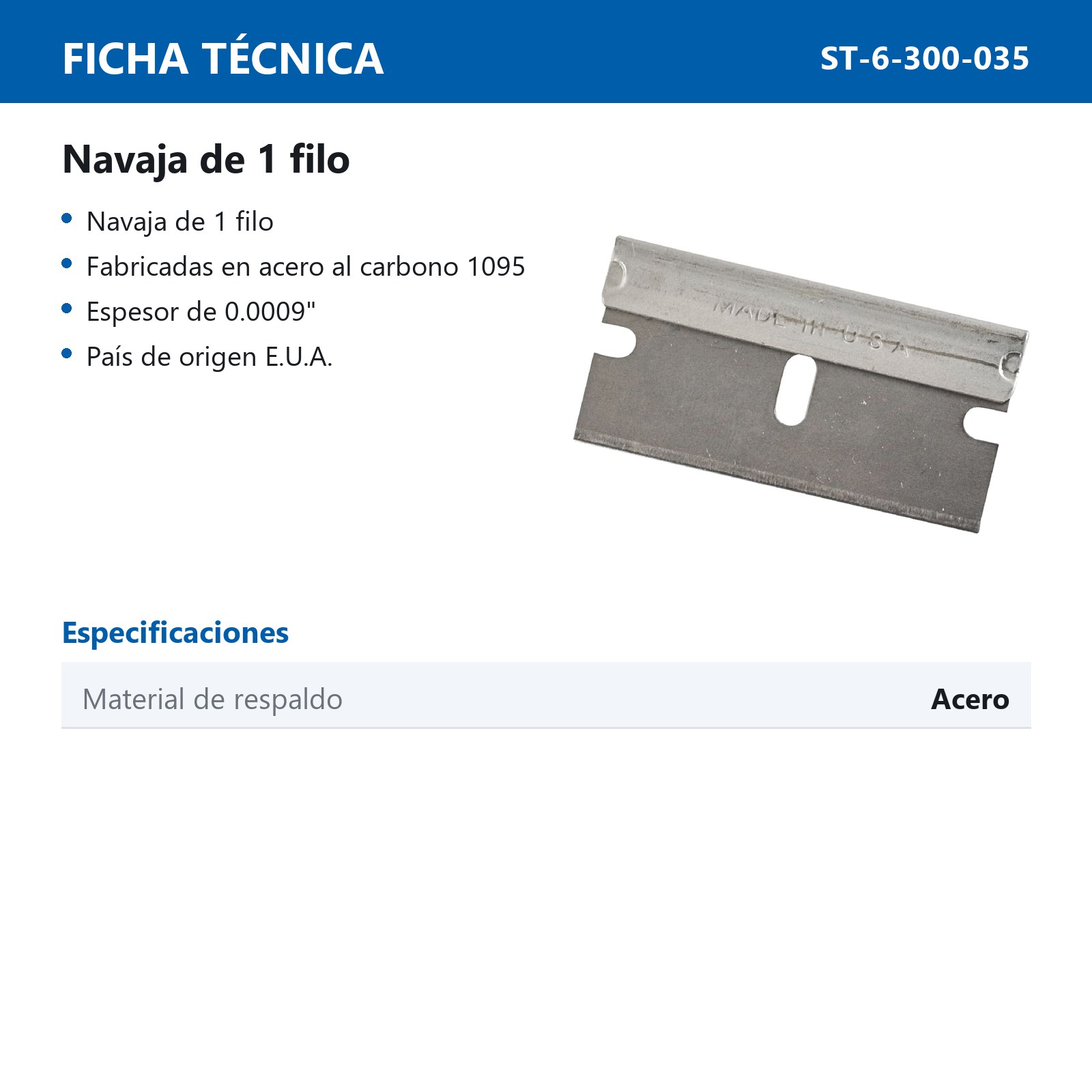 NAVAJA DE UN FILO (CARTON C/100) USA - Imagen 4