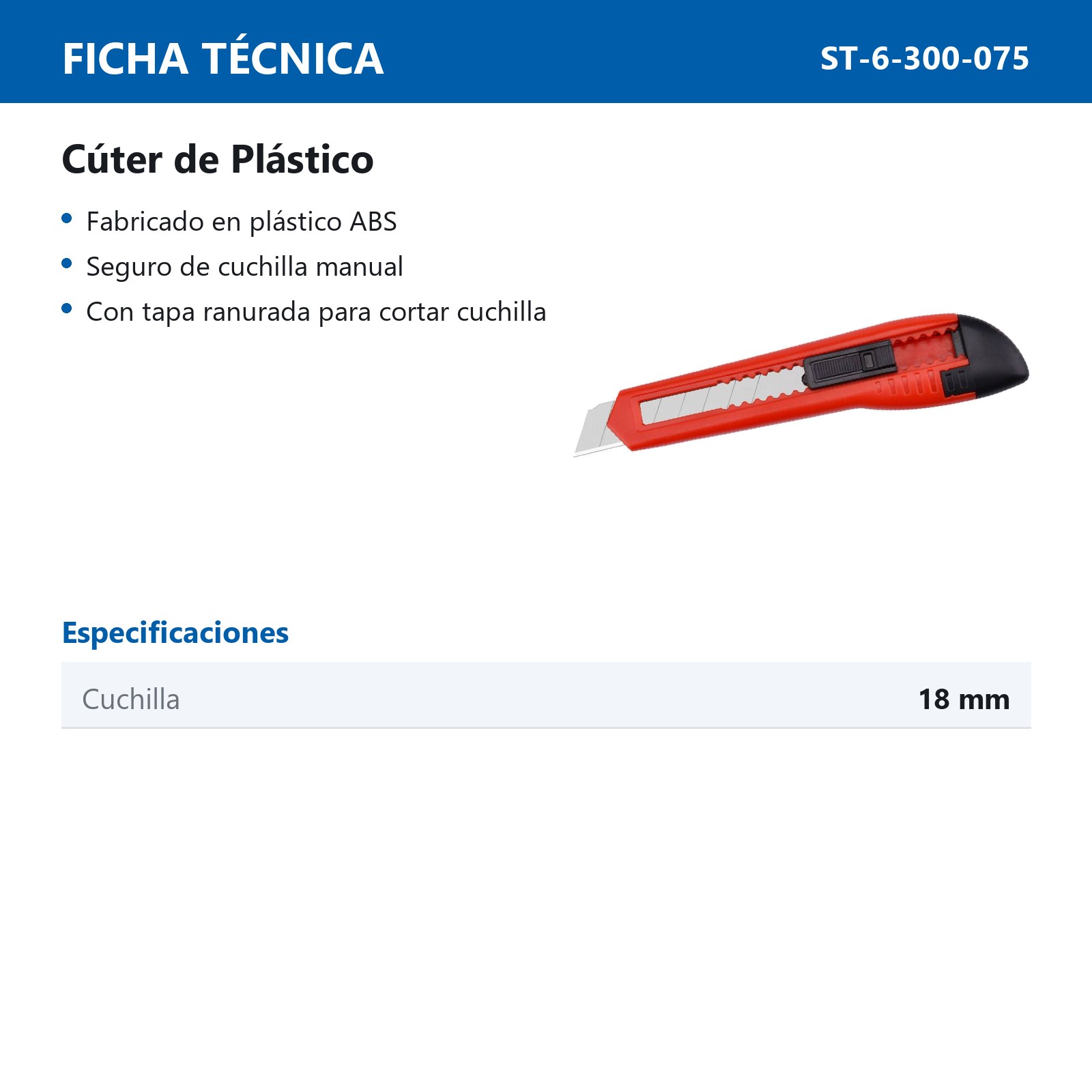 CUTER DE PLASTICO 18MM - Imagen 3