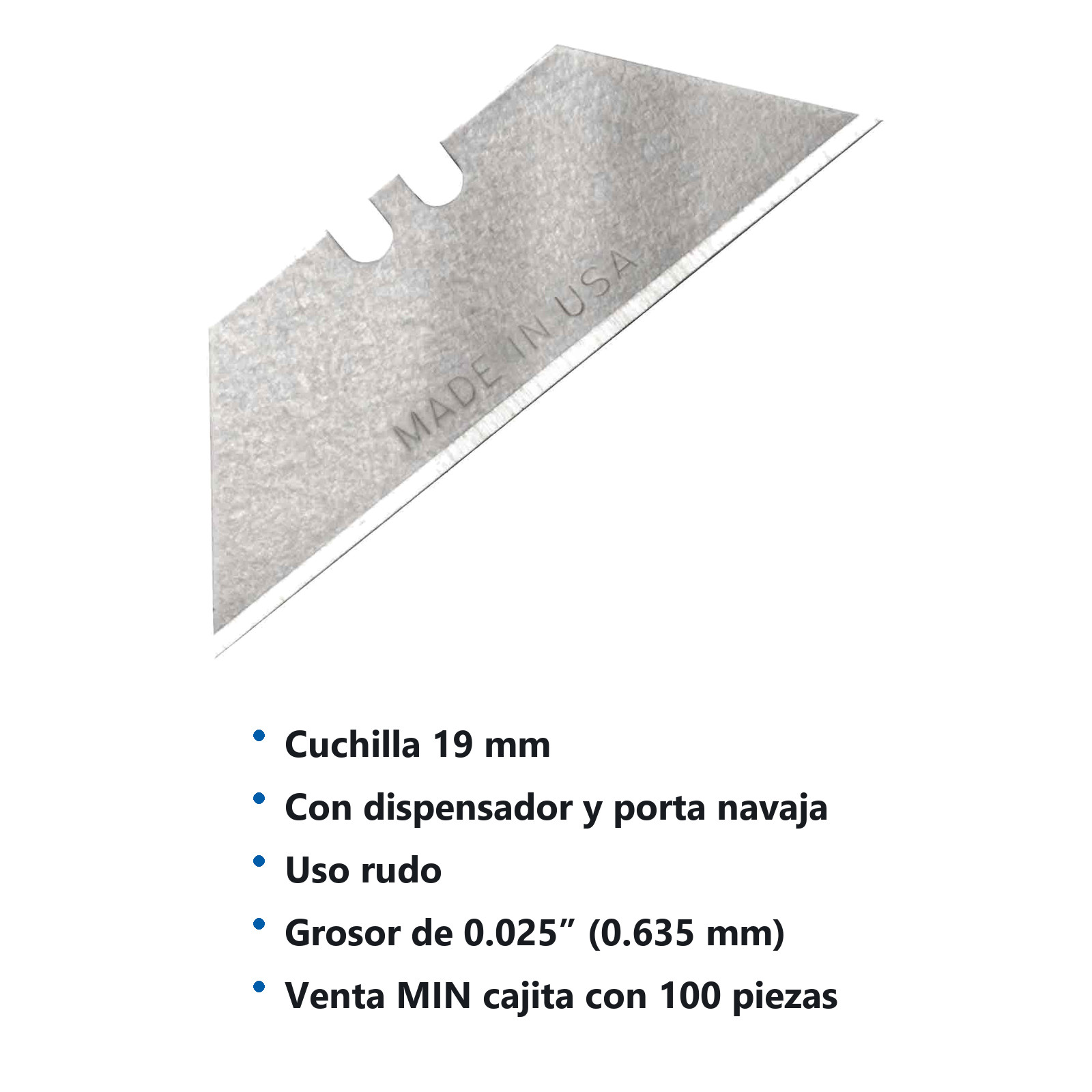 CUCHILLAS DE REPUESTO 19MM P/NAVAJA (PRECIO POR CAJA C/100PZAS) - Imagen 2