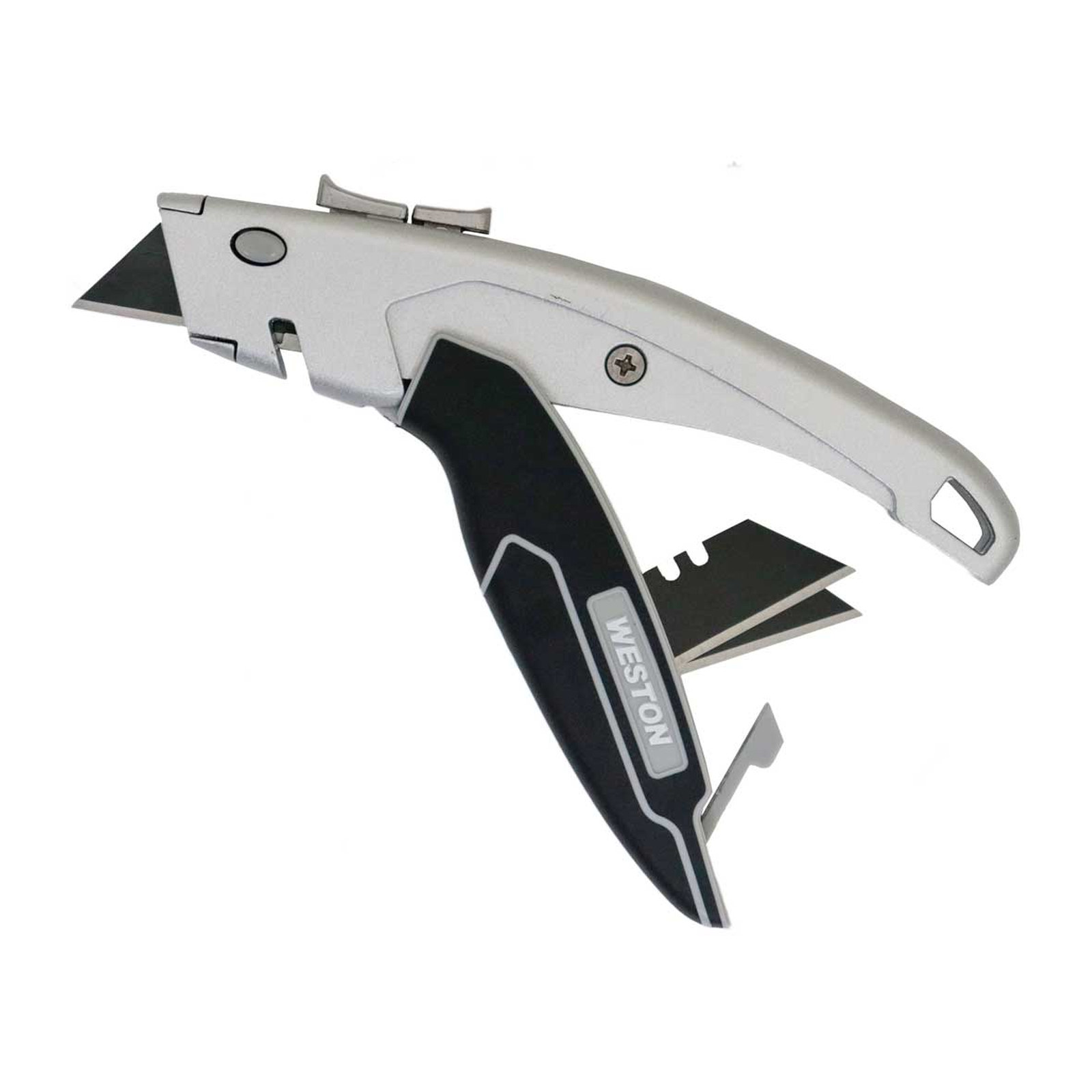 NAVAJA MULTIUSOS RETRACTIL CON RECUBRIMIENTO TPR Y BOTON DE SEGURIDAD USO PESADO 19X60MM - Imagen 2