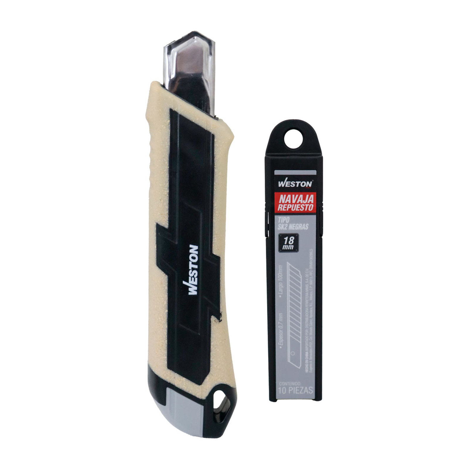 CUTER RETRACTIL PROFESIONAL ERGONAMICA DE ABS CON RECUBRIMIENTO GOMA TIPO MADERA 18x100MM - Imagen 2