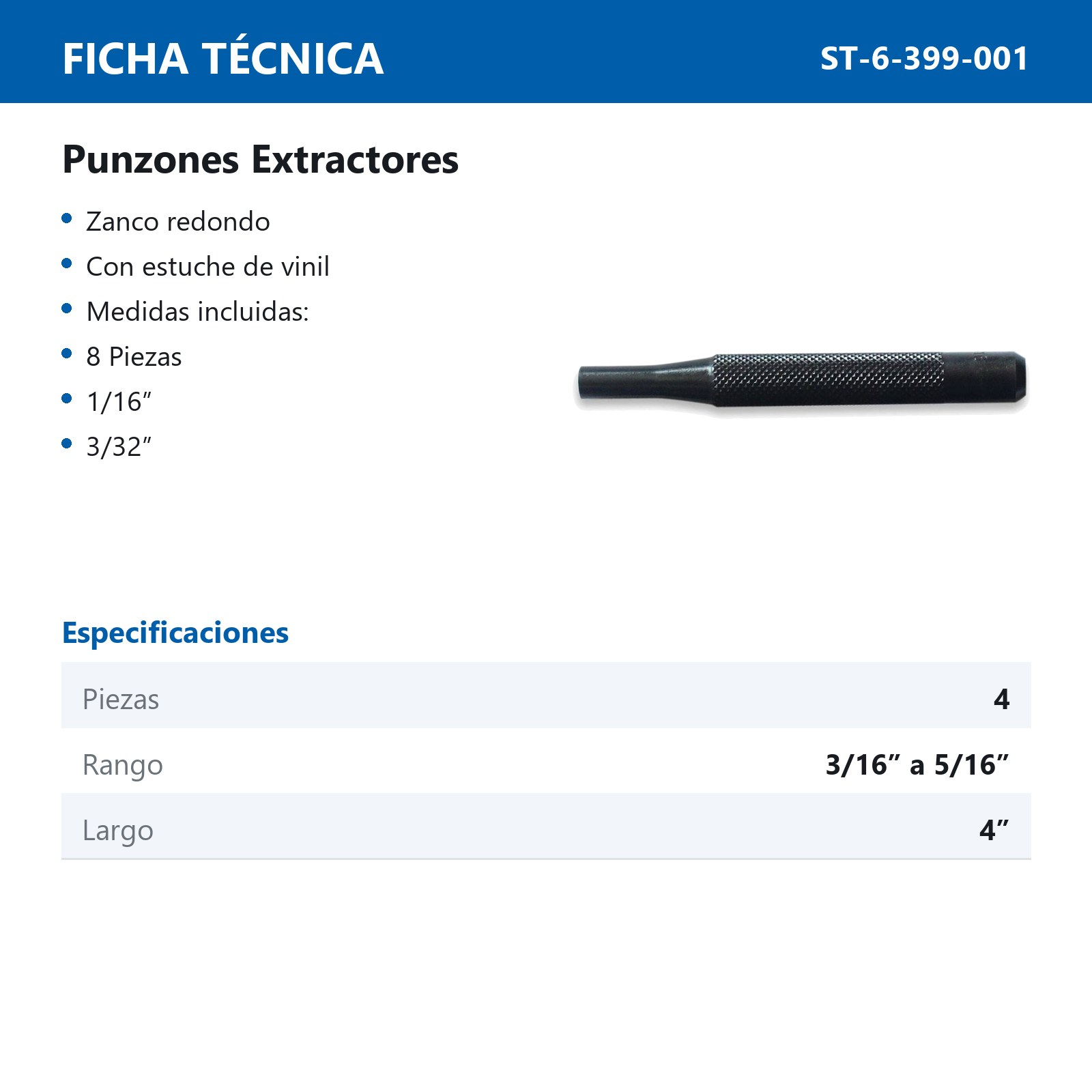 JGO.DE PUNZONES EXTRACCIONES 4 PZAS - Imagen 2