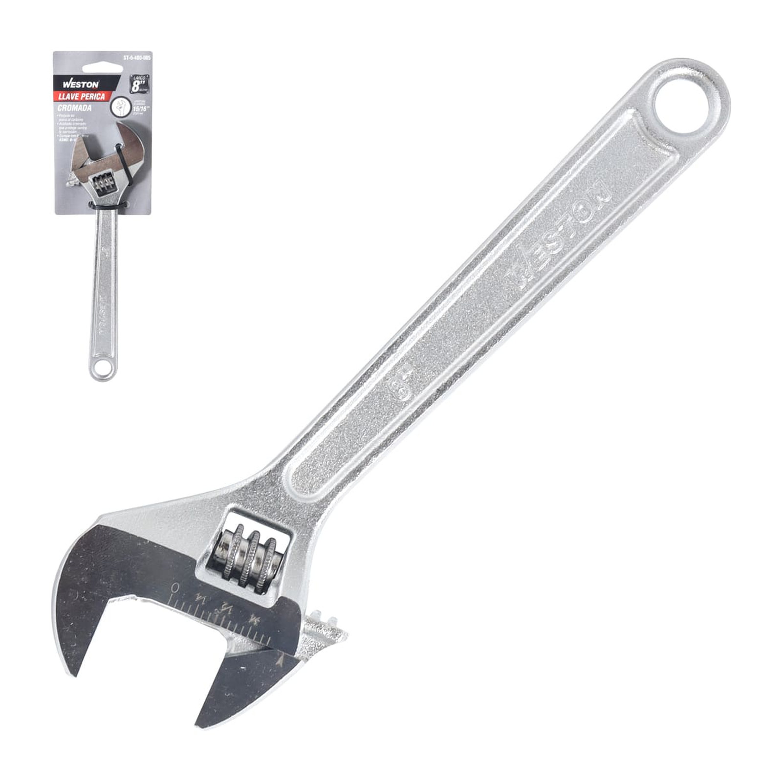 Llave Perica Cromada 8" WESTON