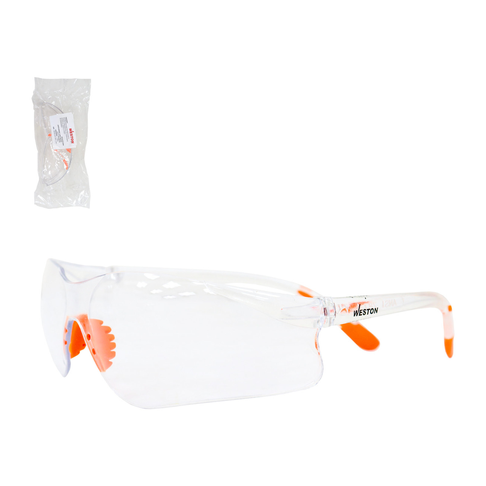 Lente Aviador Claro Antifog Anaranjado Weston (Paquete 20 piezas)