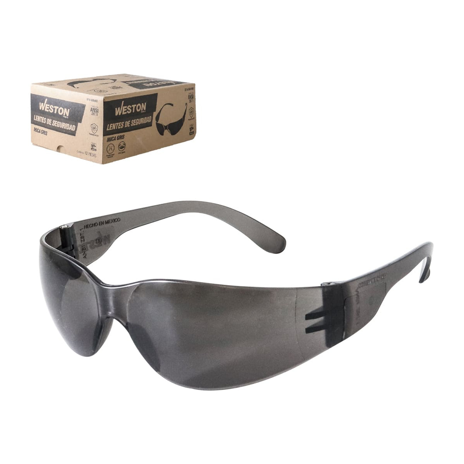 Weston Lente de Policarbonato Mica Gris ANSI (Paquete de 12 piezas)