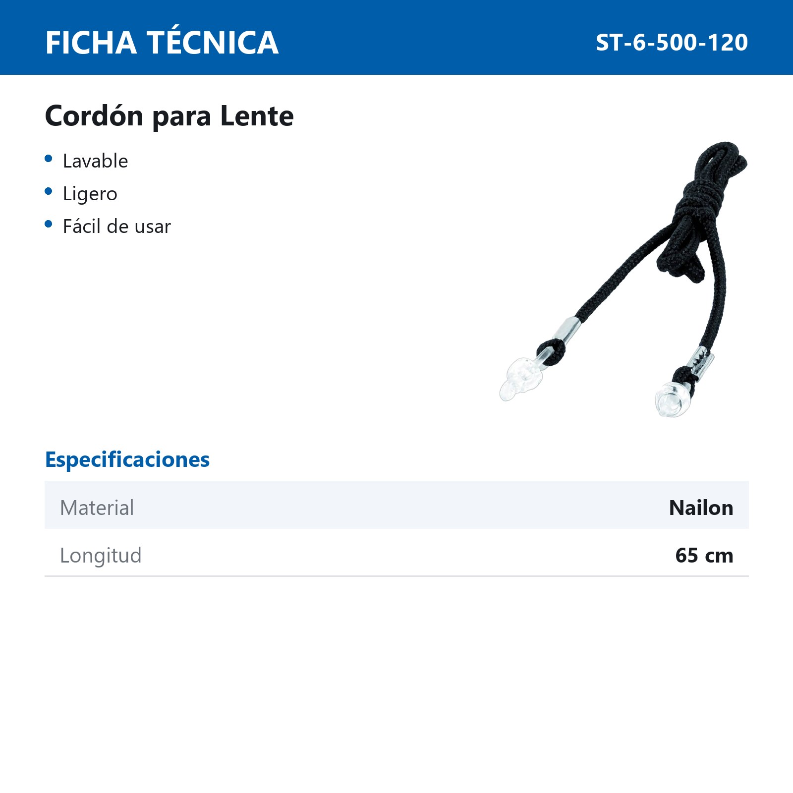 CORDON DE NYLON PARA LENTE (Precio x pieza - Empaque c/12 pzas) - Imagen 3