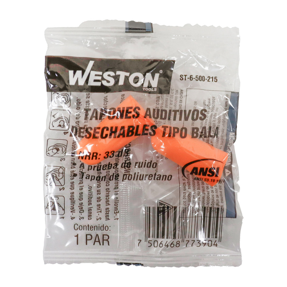 TAPON AUDITIVO DESECHABLE 33DB SIN CORDON (PRECIO X PZA, CAJA C/200) - Imagen 3