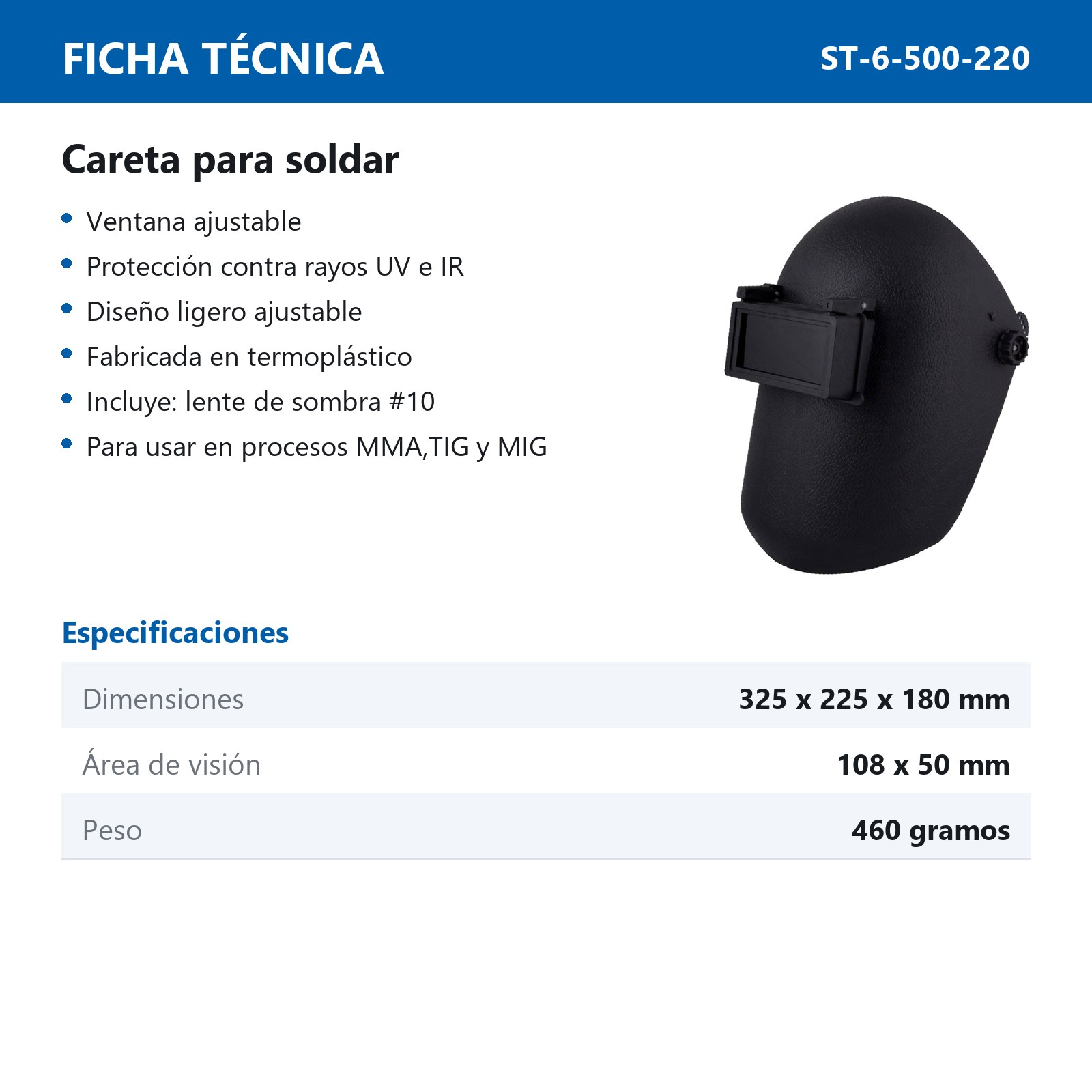 CARETA PARA SOLDAR CON VENTANA AJUST. - Imagen 2