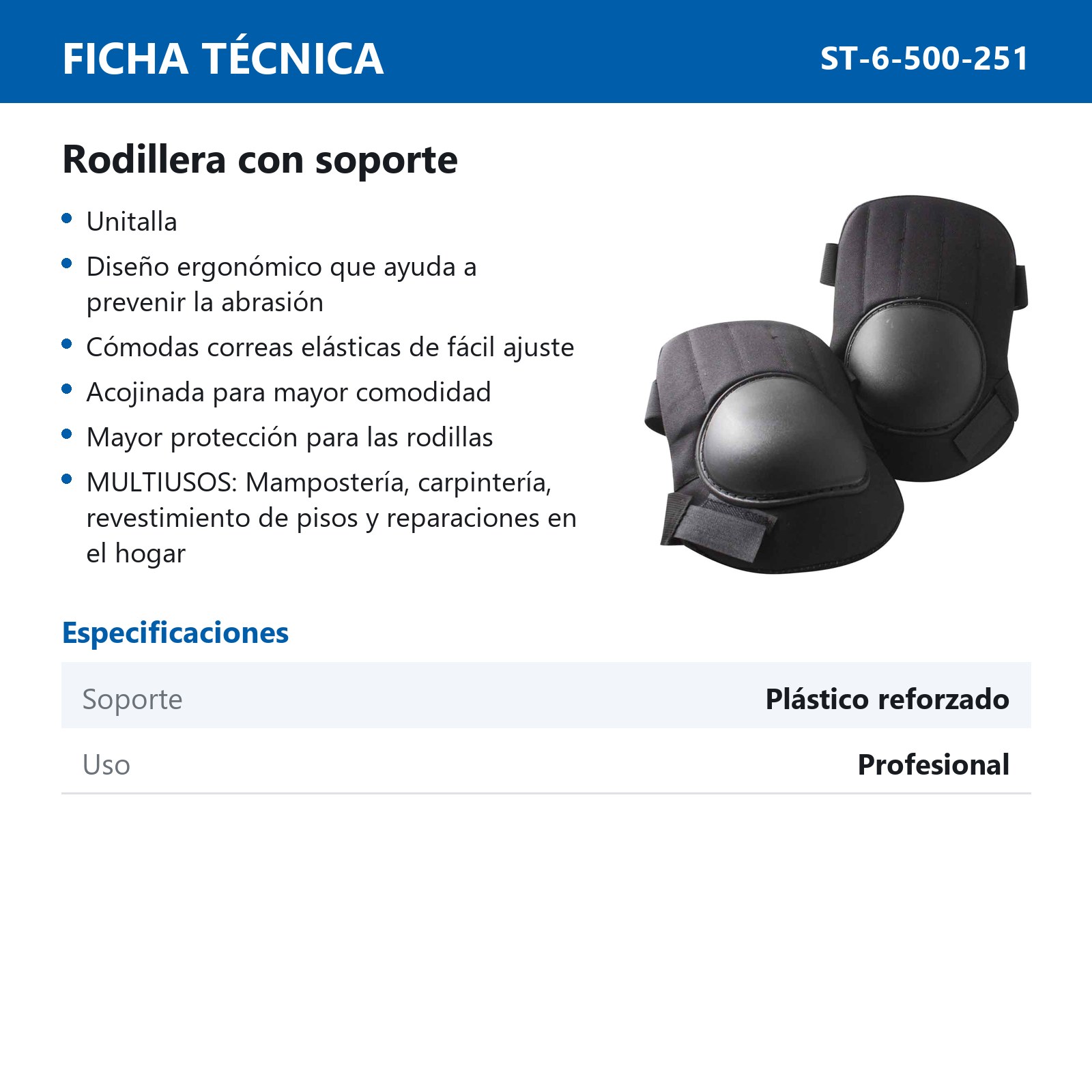 RODILLERAS C/SOPORTE REFORZADO - Imagen 2