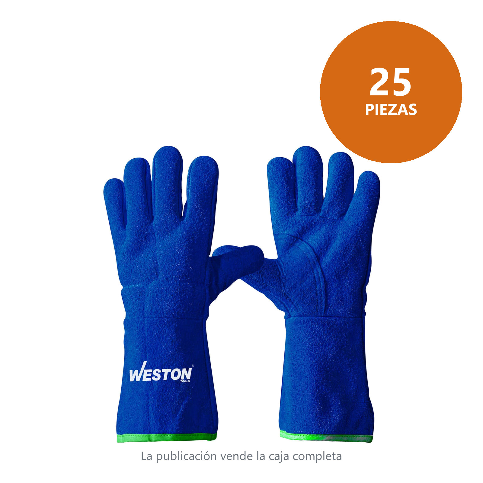 GUANTE SOLDADOR AZUL C/ REF. PERICO (Precio x par - Empaque c/25 pares) - Imagen 3