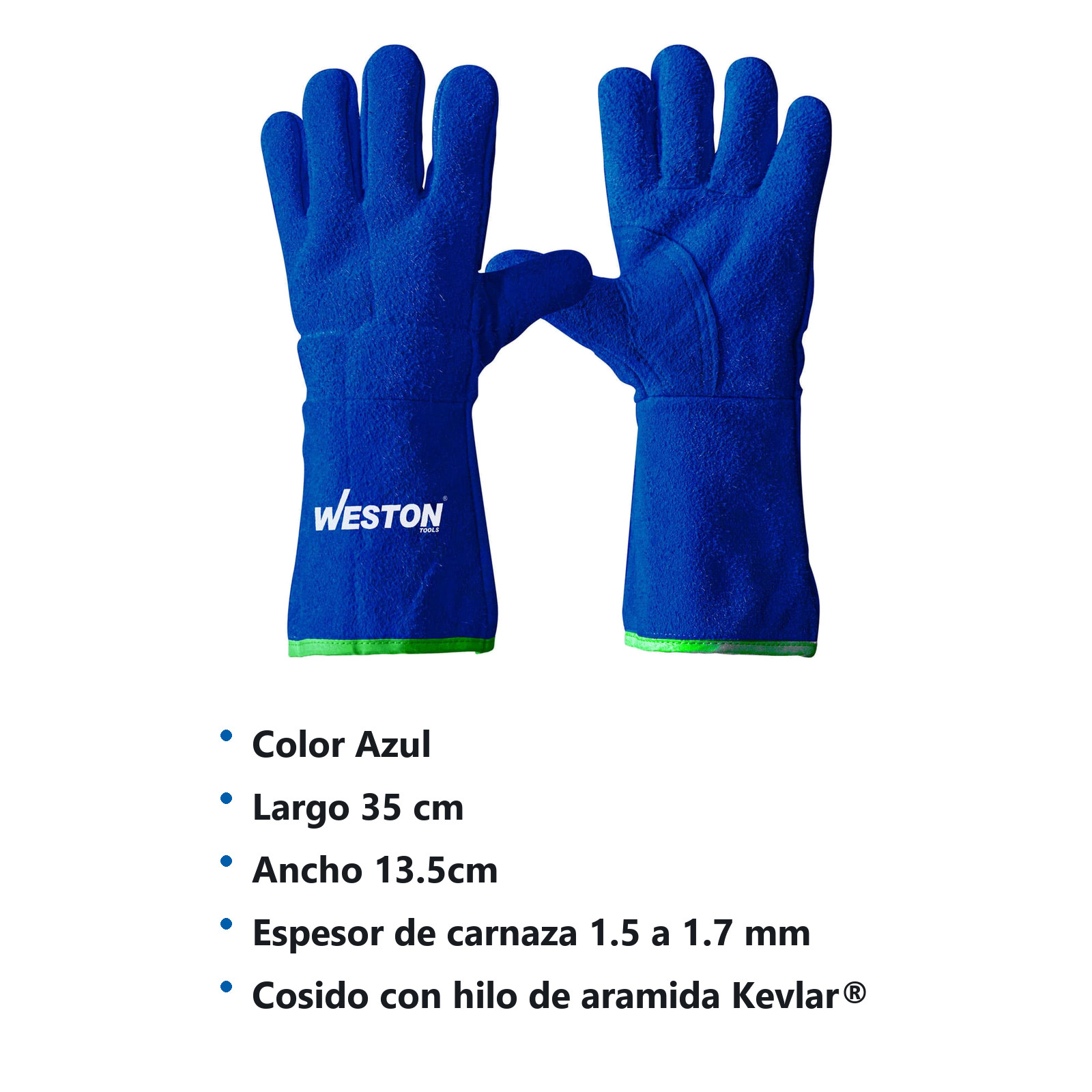 GUANTE SOLDADOR AZUL C/ REF. PERICO (Precio x par - Empaque c/25 pares) - Imagen 4