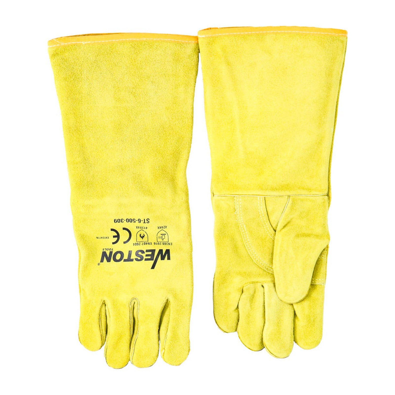 GUANTE SOLDADOR AMARILLO C/ REF. EN PALMA, USO INDUSTRIAL TIPO A 16" - Imagen 2
