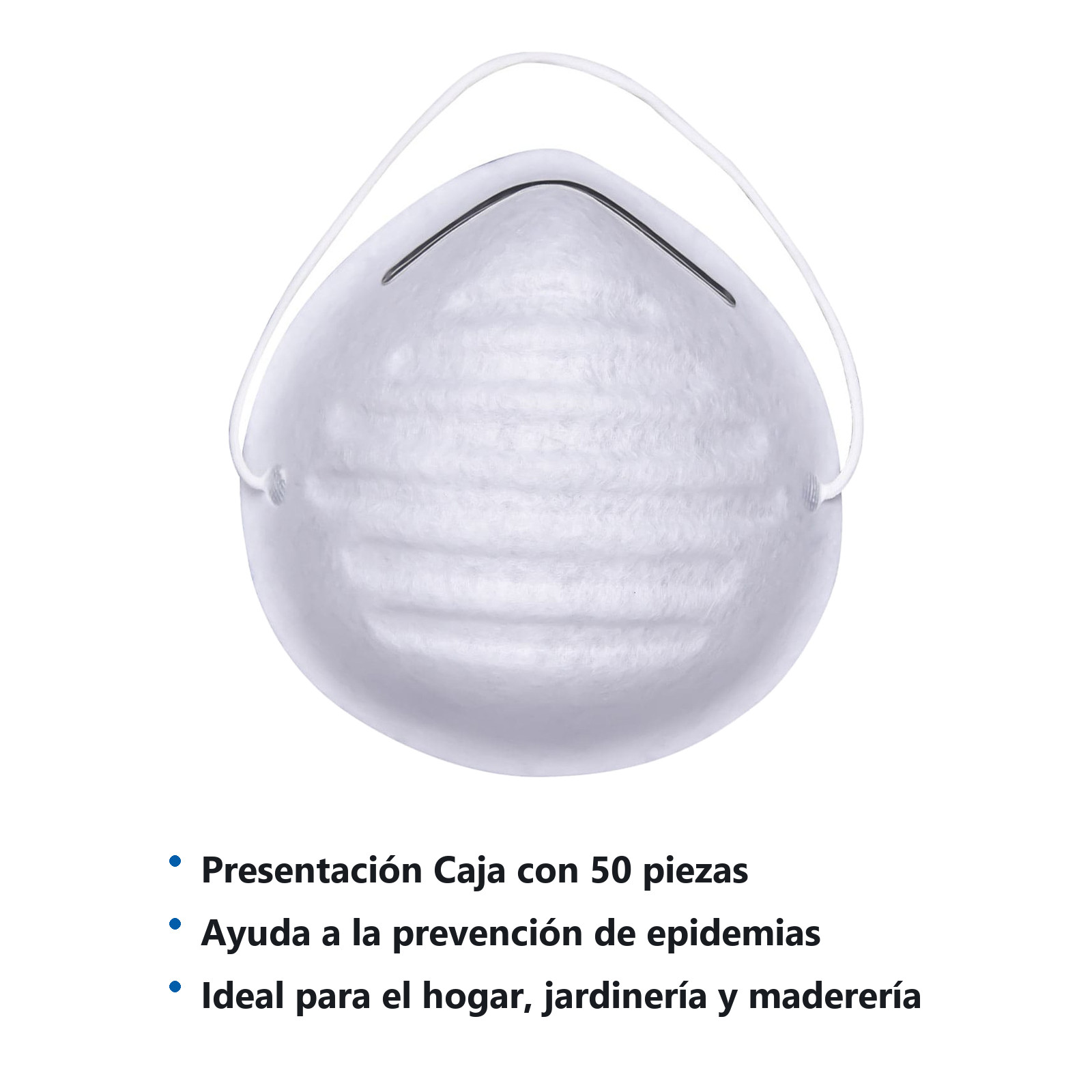 MASCARILLA DESECHABLE P/ POLVOS NO TOXICO (Precio x pieza - Empaque c/50 pzas) - Imagen 3