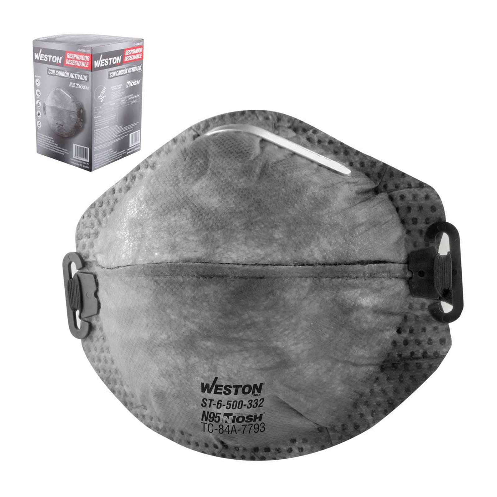 Respirador con Carbón Activado N95 Certificado CDC WESTON