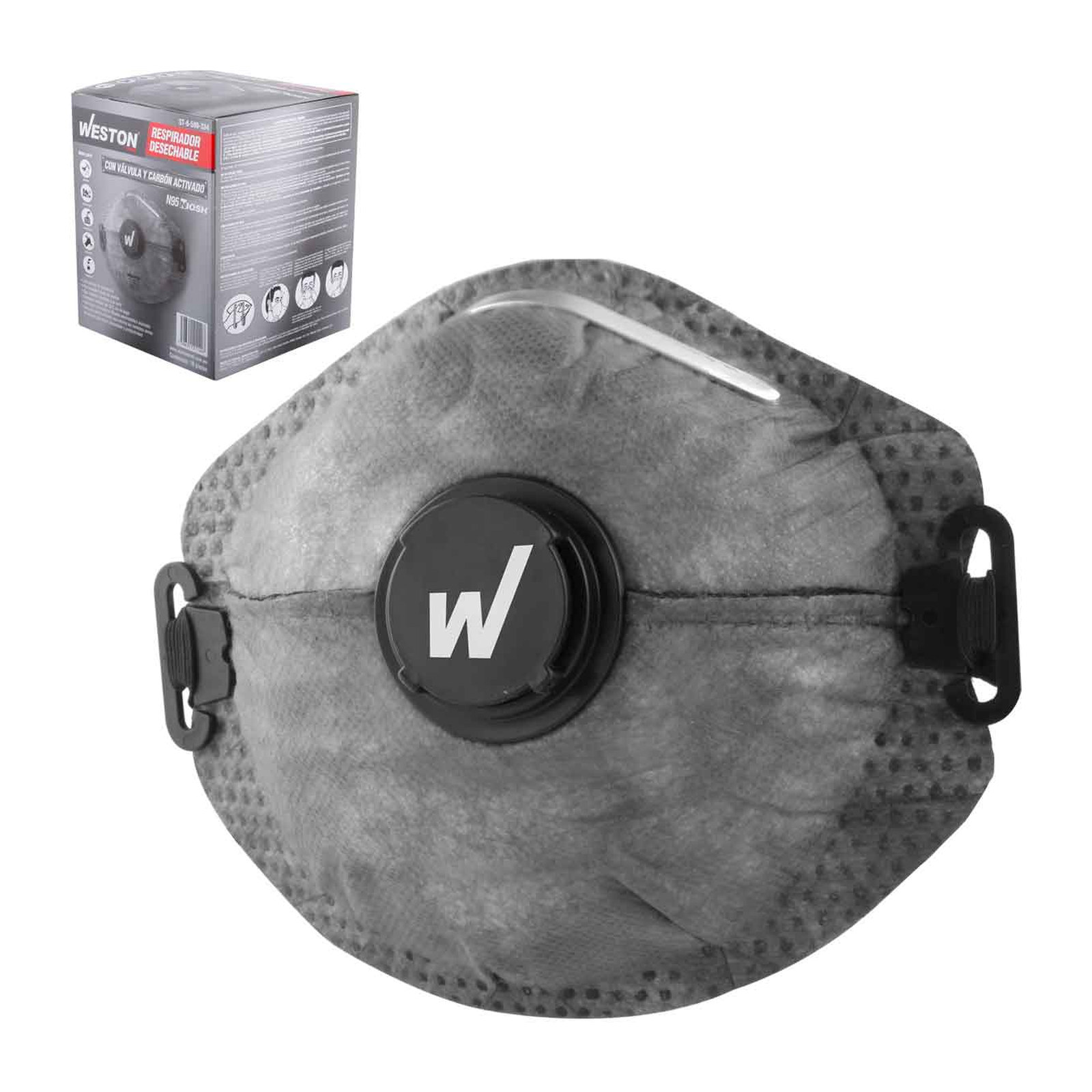 Respirador con Carbón Activado y Válvula N95 Certificado CDC WESTON