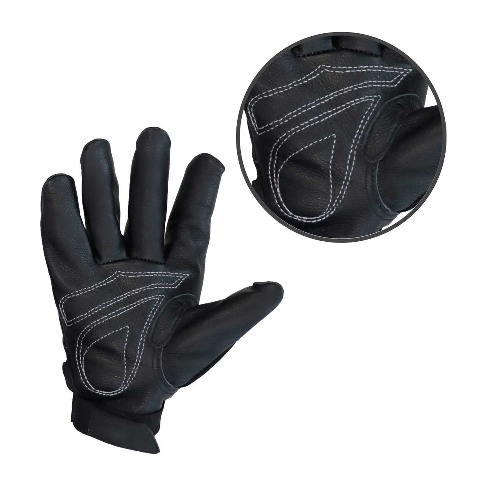 GUANTE DE TRABAJO DE PIEL DE RES USO GENERAL AJUSTABLE GANCHO Y FELPA PULGAR KEYSTONE 9.5" - Imagen 2