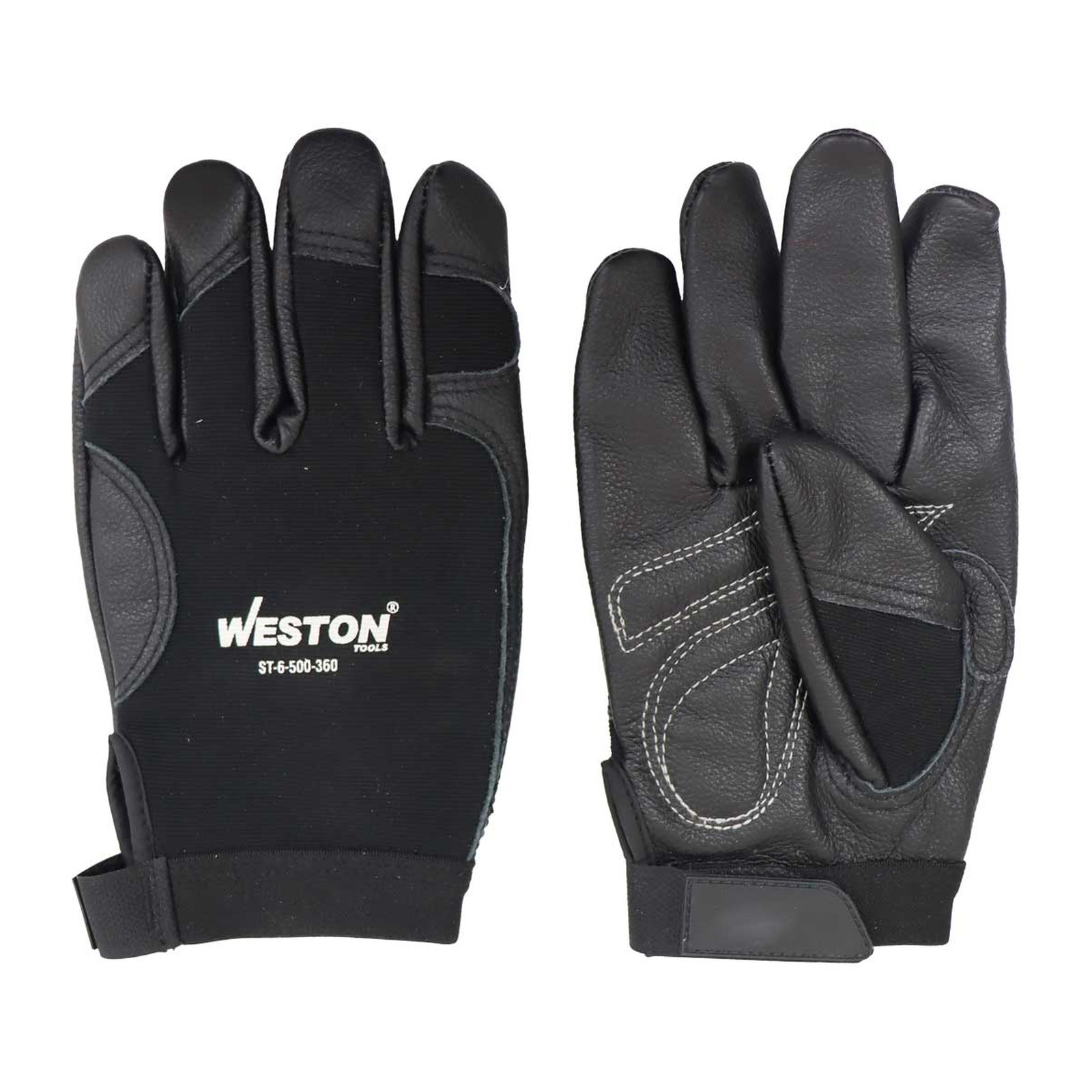 GUANTE DE TRABAJO DE PIEL DE RES USO GENERAL AJUSTABLE GANCHO Y FELPA PULGAR KEYSTONE 9.5" - Imagen 3