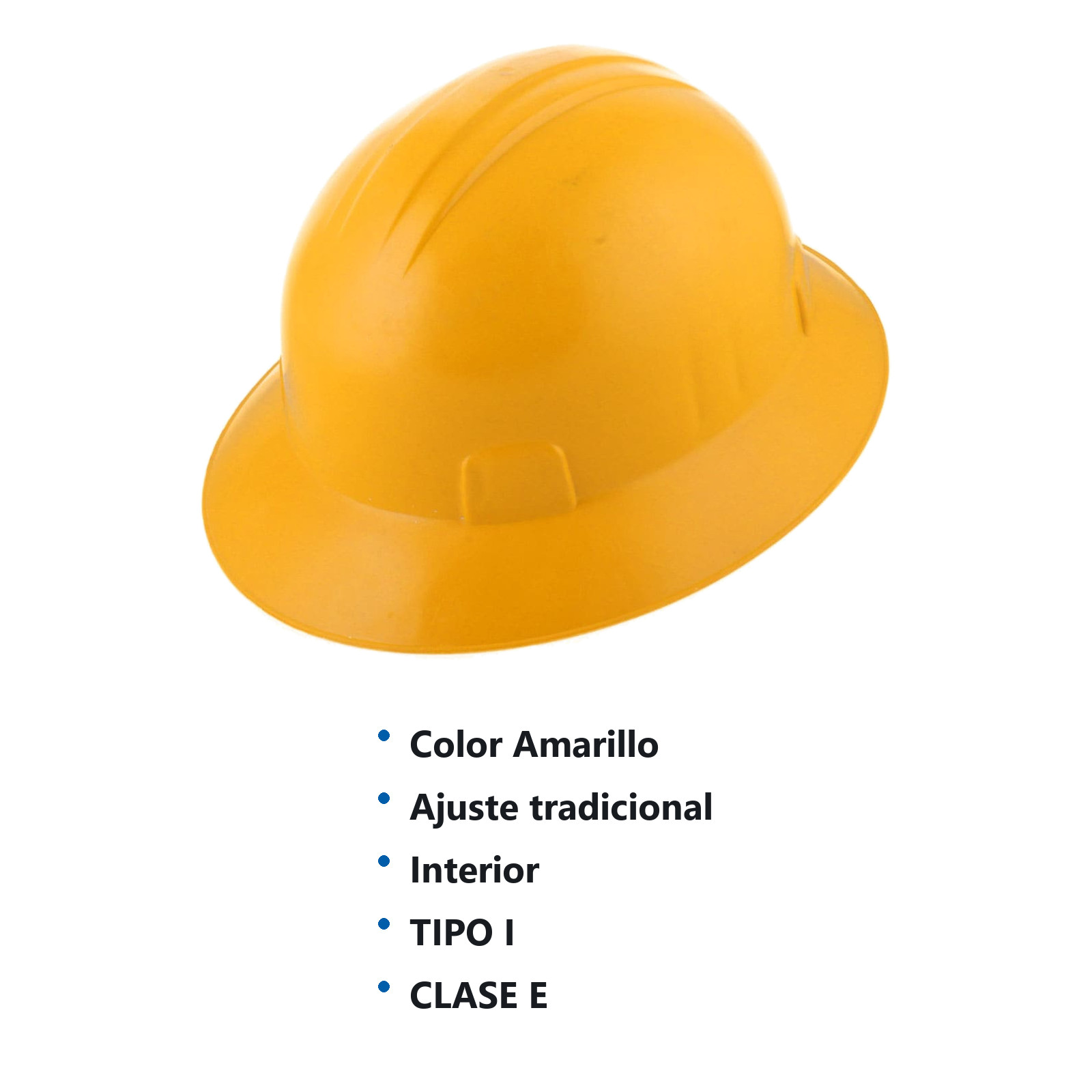 CASCO DE SEGURIDAD TIPO ALA ANCHA CON AJUSTE DE INTERVALOS AMARILLO - Imagen 2