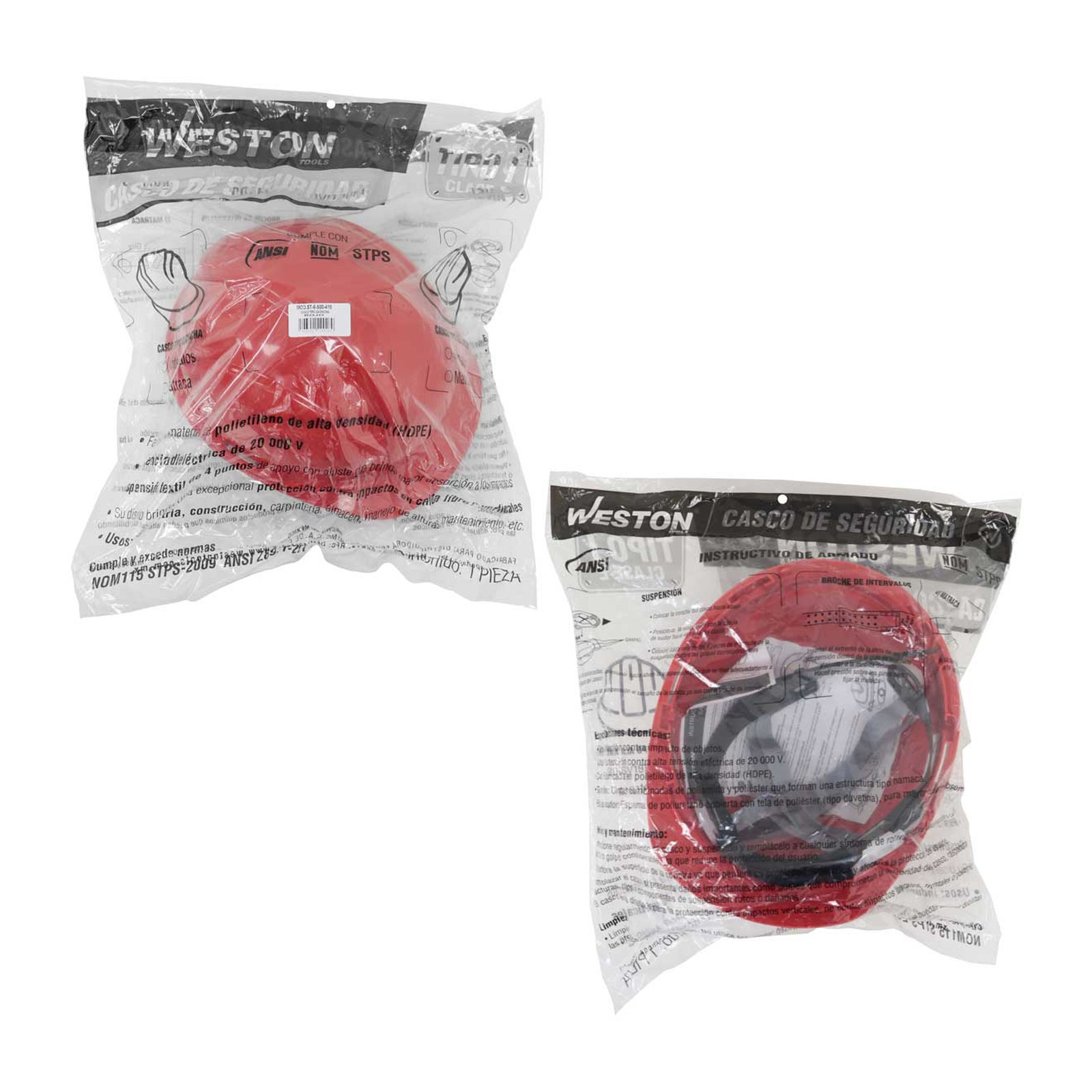 CASCO DE SEGURIDAD TIPO CACHUCHA CON AJUSTE DE INTERVALOS ROJO - Imagen 4