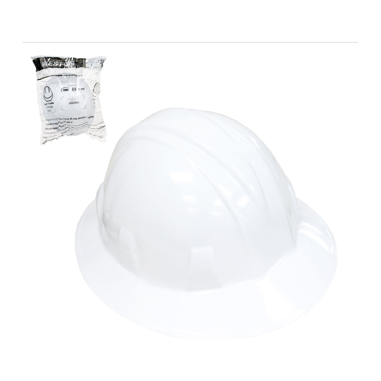 Casco de Seguridad Tipo Ala Ancha con Matraca Blanco WESTON