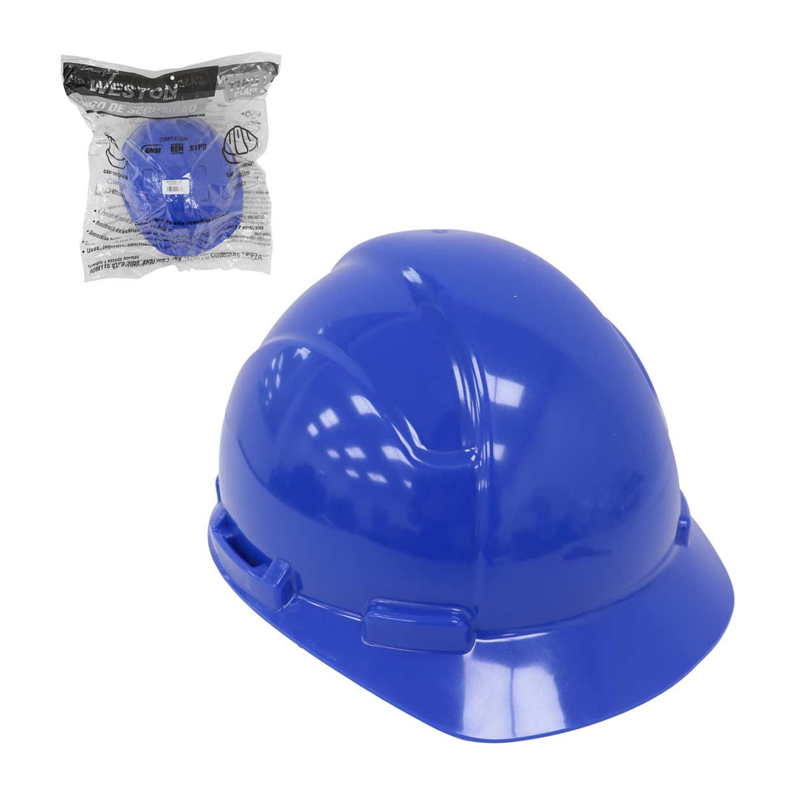 Casco de Seguridad Tipo Cachucha con Matraca Azul Weston