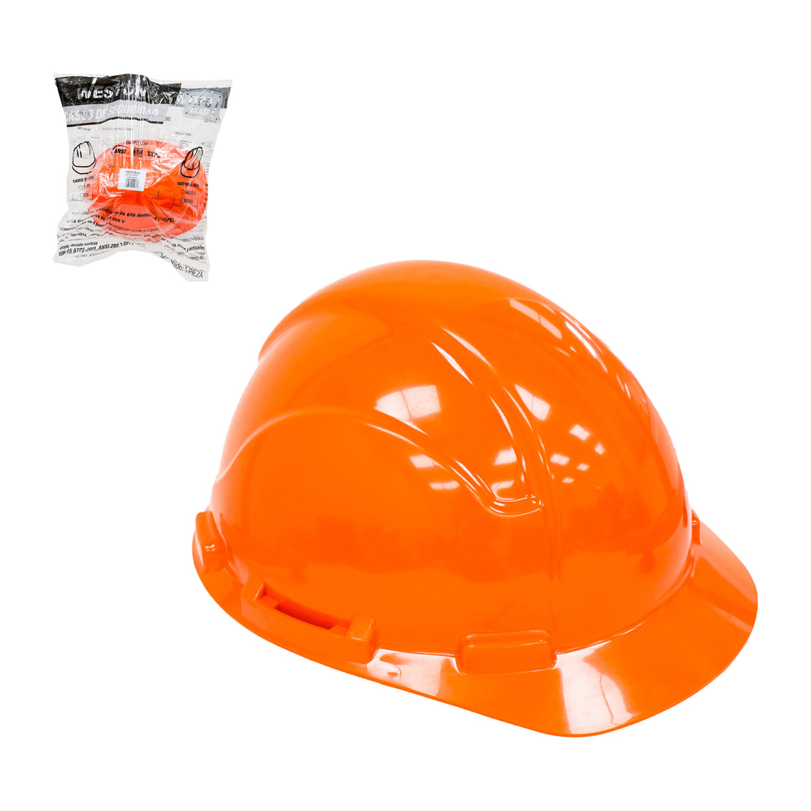 Casco de Seguridad Tipo Cachucha con Matraca Naranja Weston