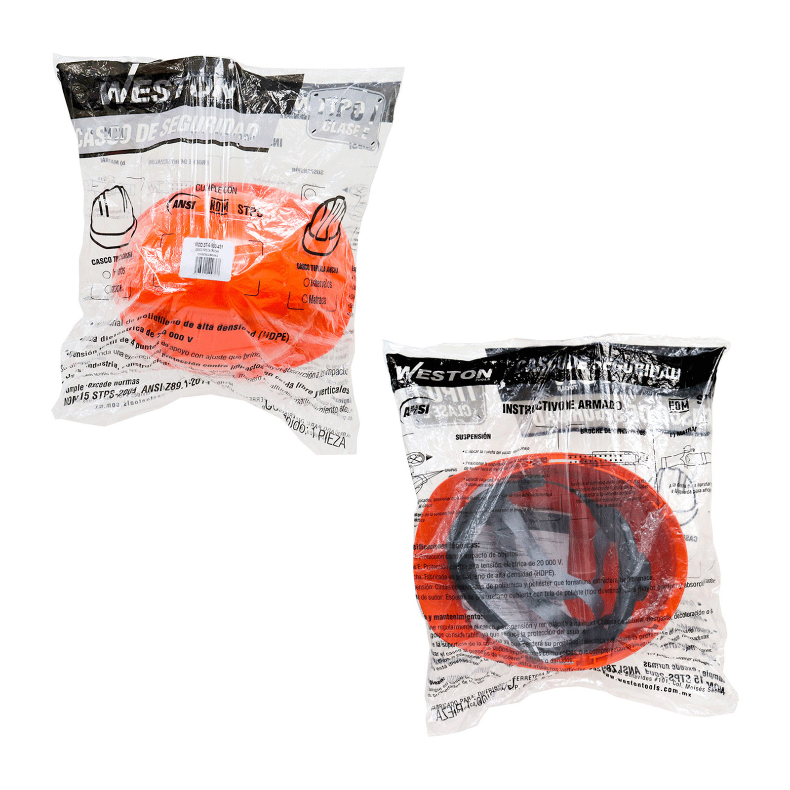 CASCO DE SEGURIDAD TIPO CACHUCHA C/MATRACA NARANJA - Imagen 4