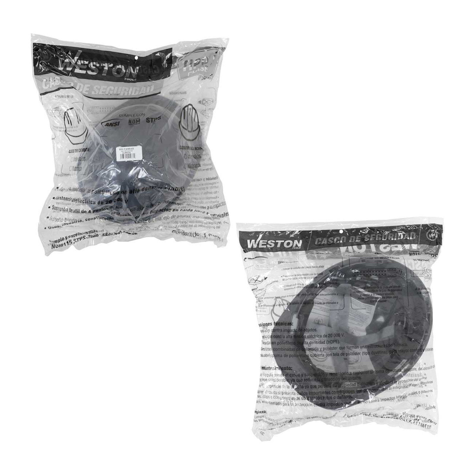 CASCO DE SEGURIDAD TIPO CACHUCHA CON AJUSTE DE INTERVALOS GRIS - Imagen 4