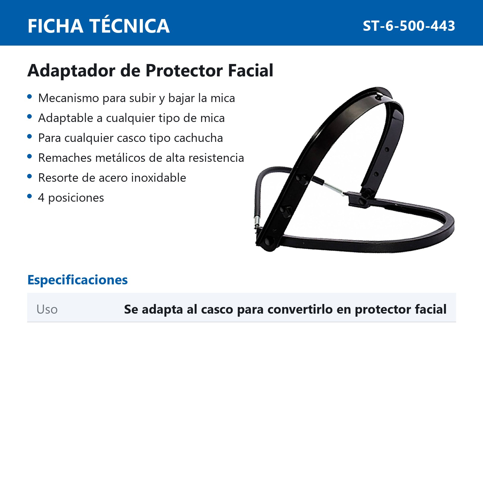 ADAPTADOR DE PROTECTOR FACIAL PARA CASCO - Imagen 2