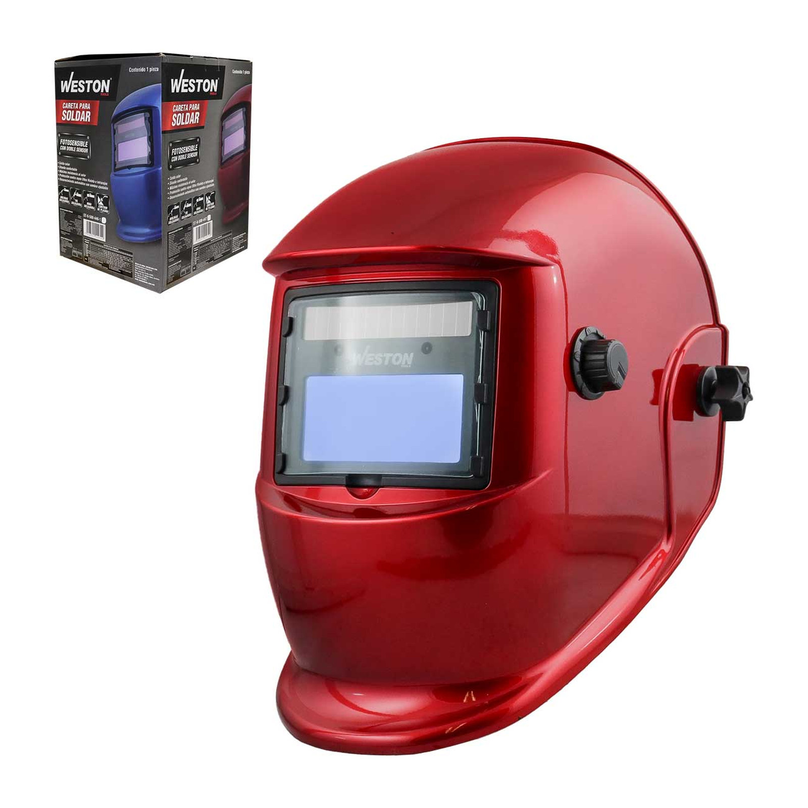 Careta para Soldar Electrónica Automática Color Rojo WESTON