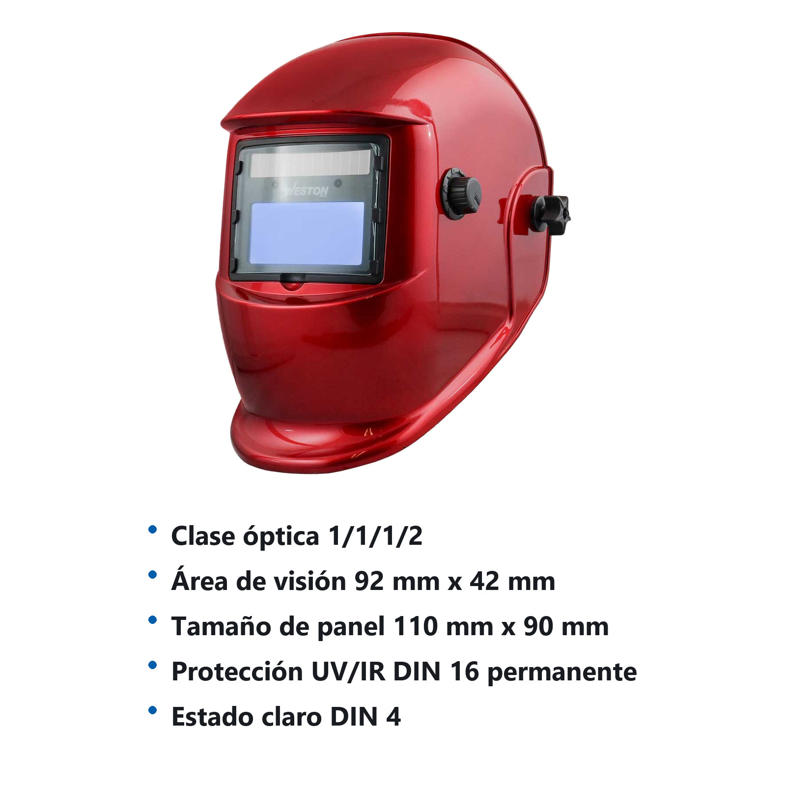 CARETA P/SOLDAR ELEC. SENCILLA COLOR ROJO - Imagen 4