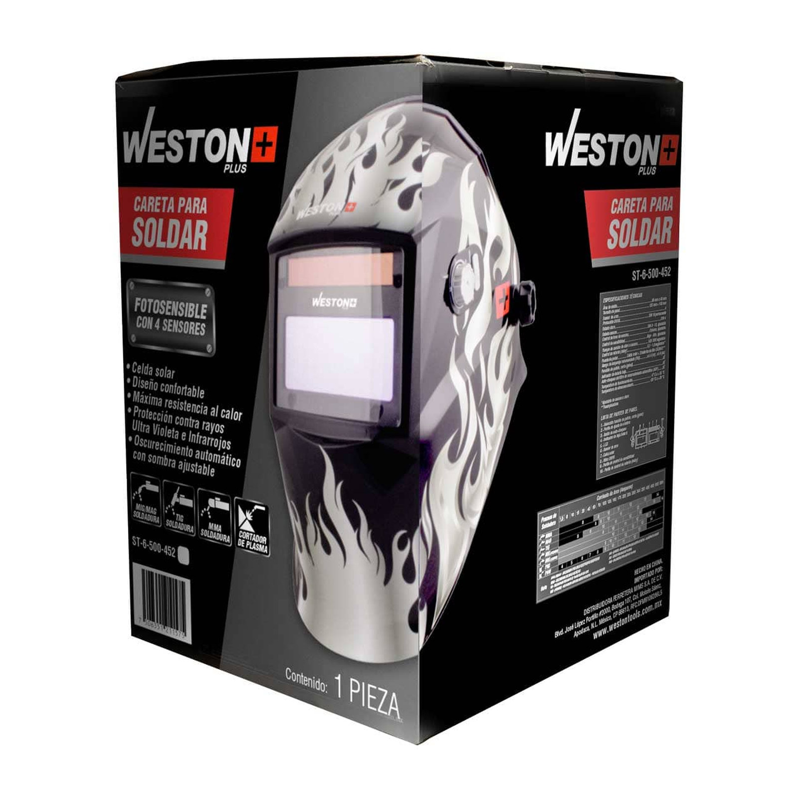 Careta P/Soldar Weston Plus 4 fun. 4 sensores TIG>= 5 Amp. - Imagen 2