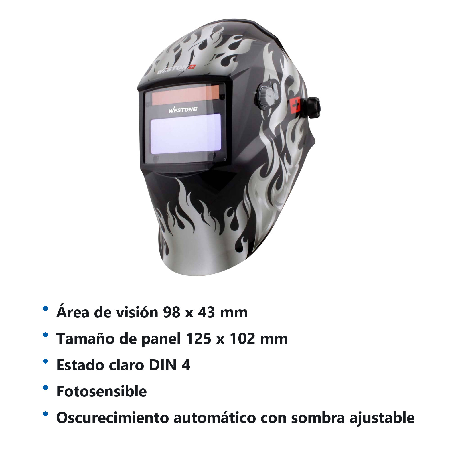 Careta P/Soldar Weston Plus 4 fun. 4 sensores TIG>= 5 Amp. - Imagen 3