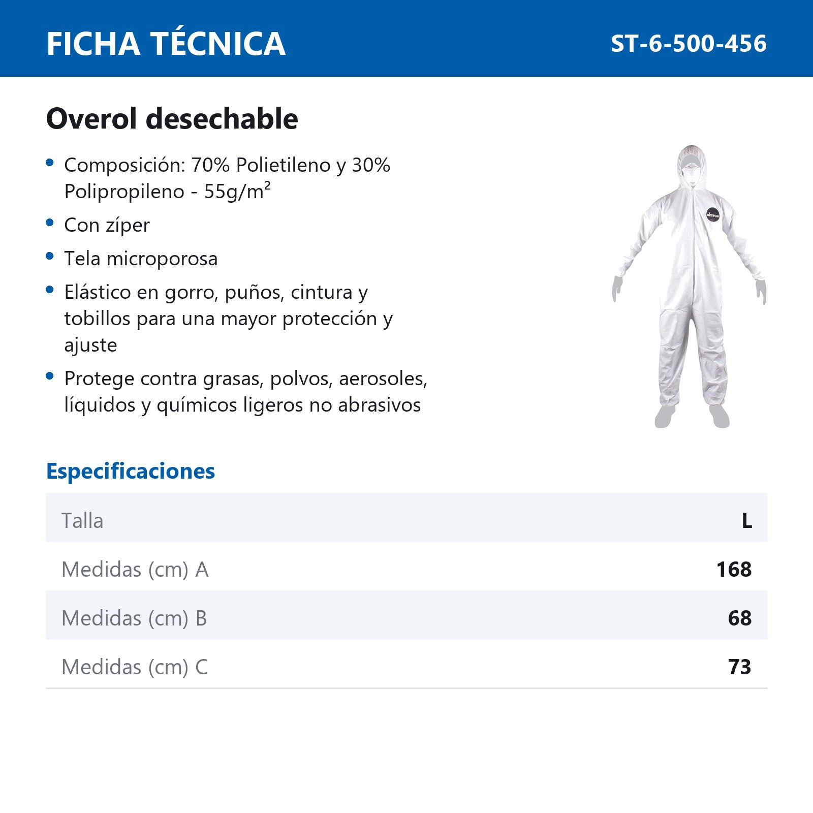 OVEROL DESECHABLE TALLA L - Imagen 2