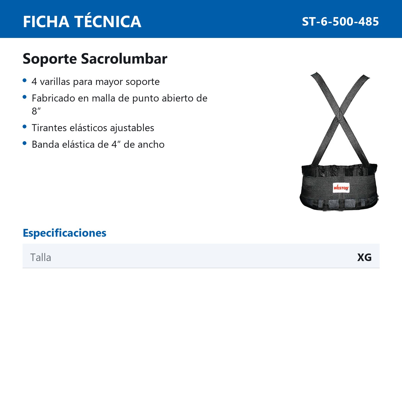 FAJA LUMBAR ECON. T/EXT.G - Imagen 2