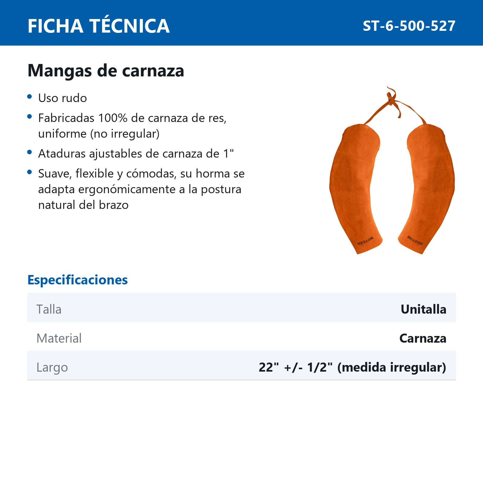 MANGAS DE PROTECCION DE CARNAZA USO RUDO UNITALLA - Imagen 2