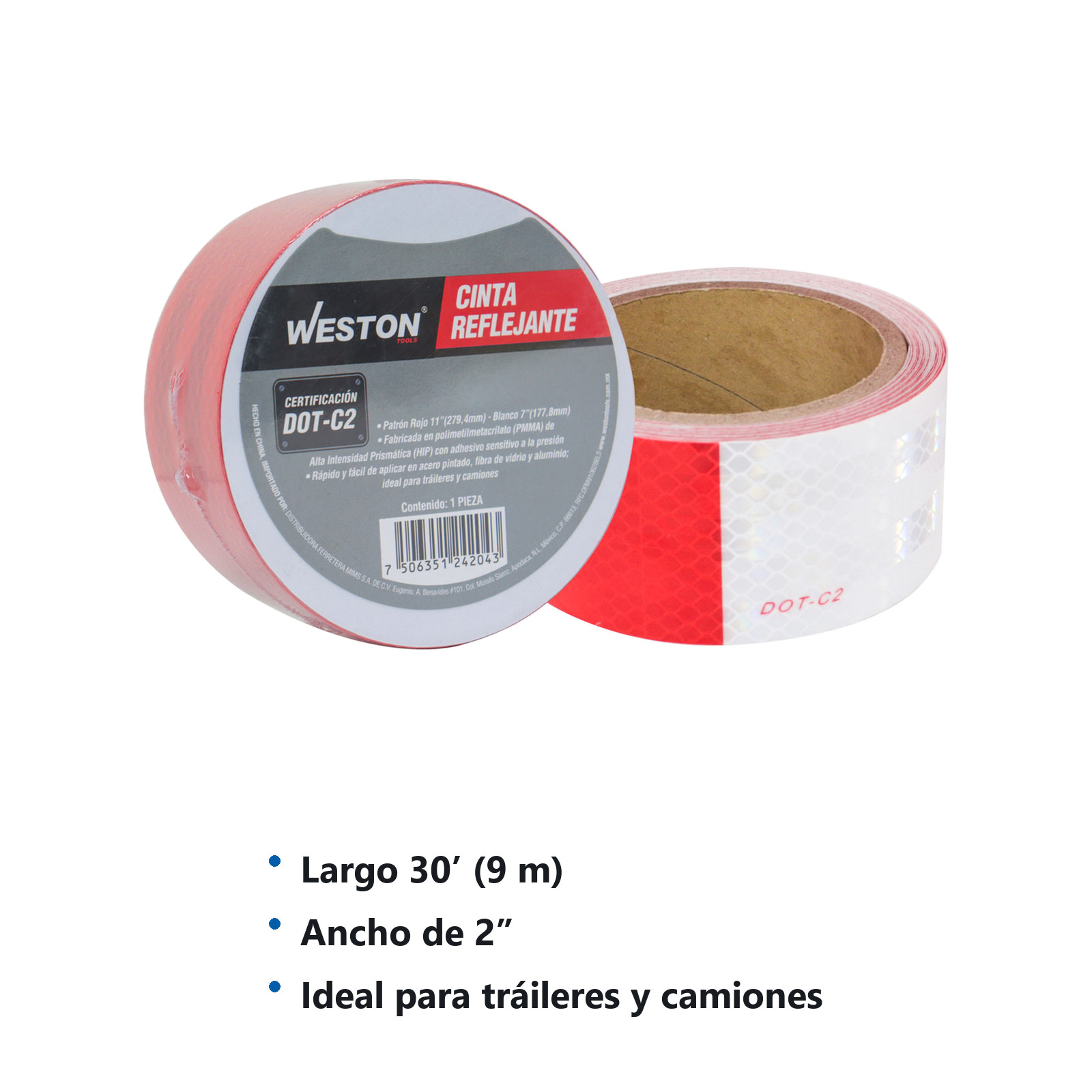 CINTA REFLEJANTE 2" X 30' (9M) - Imagen 2
