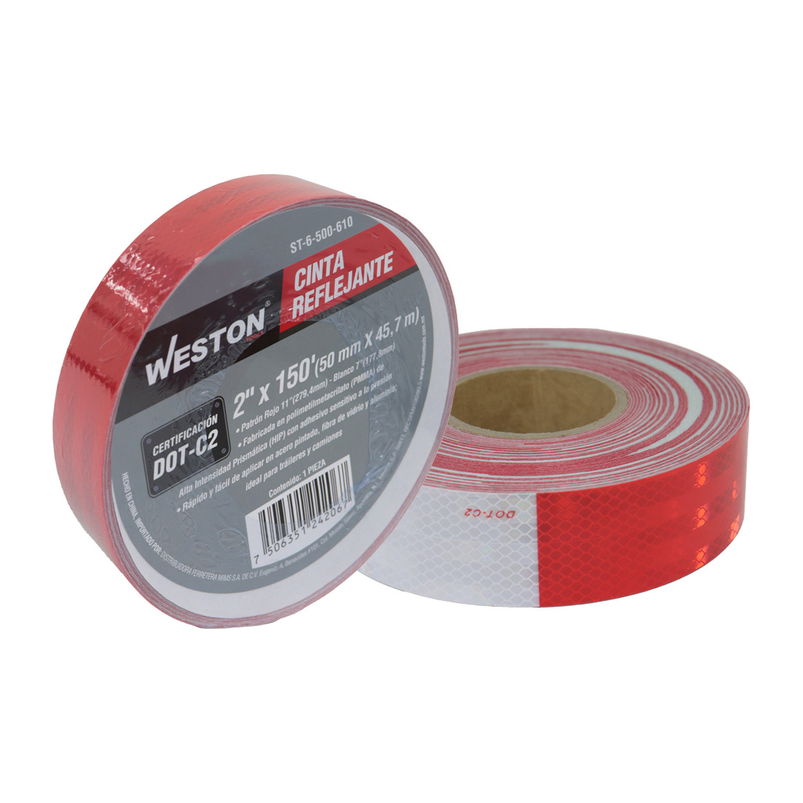 Cinta Reflectante Weston 2" x 50 Yardas (45.7 m)