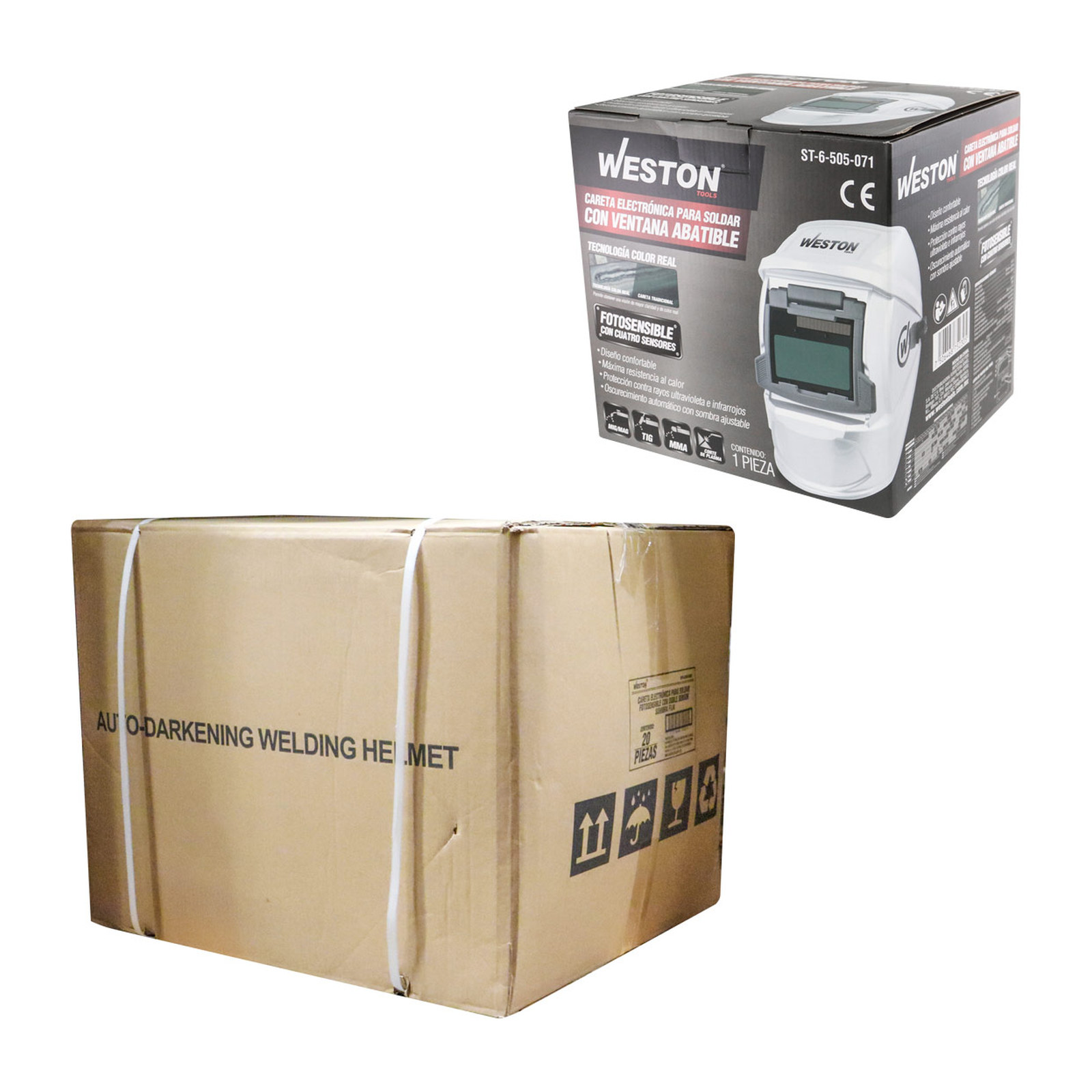 CARETA P/SOLDAR ELECT. C/VENTANA ABATIBLE TRUE COLOR 4SENS. (Precio x Pieza - Caja C/5 piezas) - Imagen 4