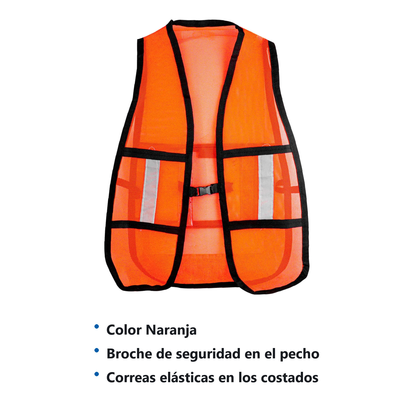 CHALECO DE MALLA NARANJA C/REFLEJANTE - Imagen 3