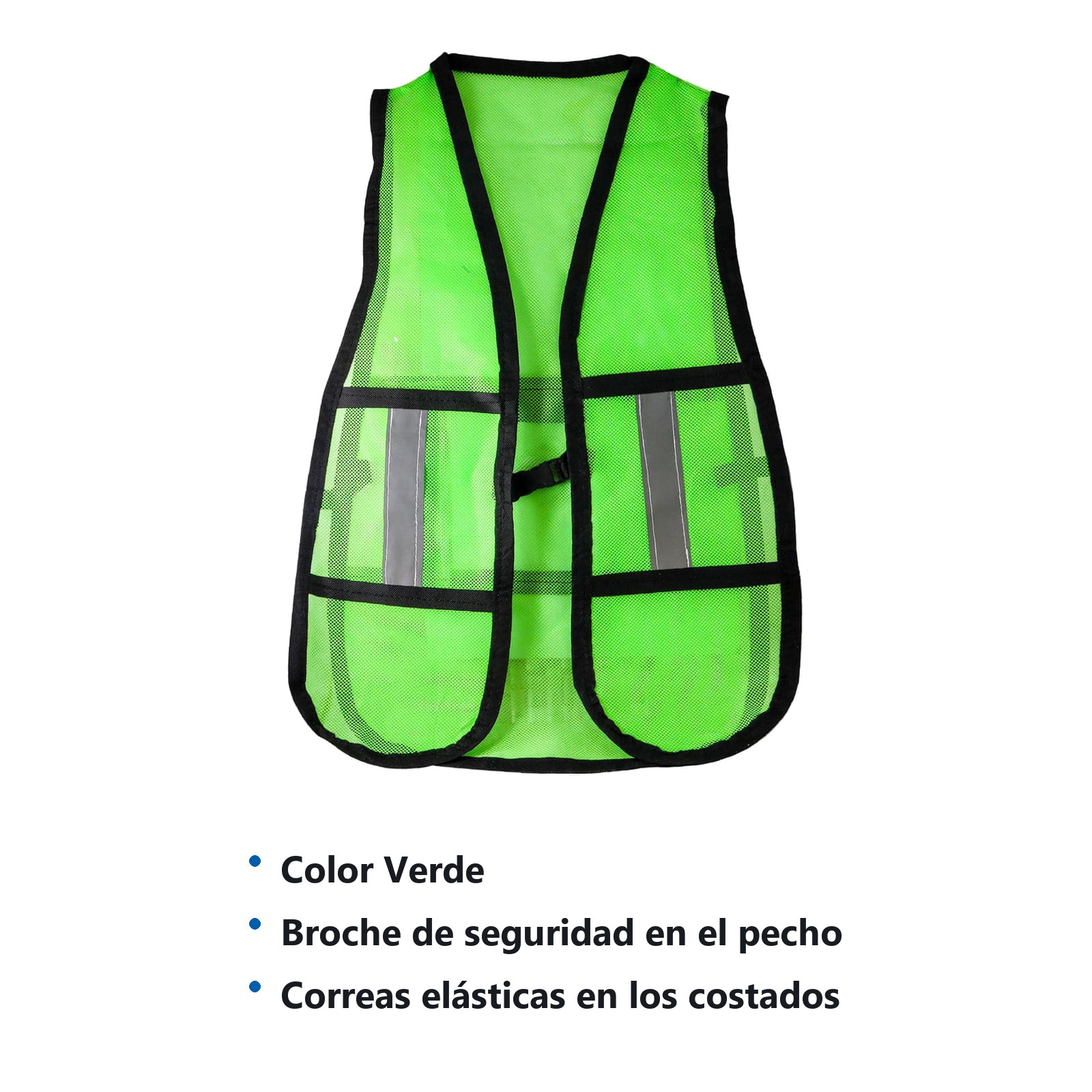 CHALECO DE MALLA VERDE C/REFLEJANTE - Imagen 3
