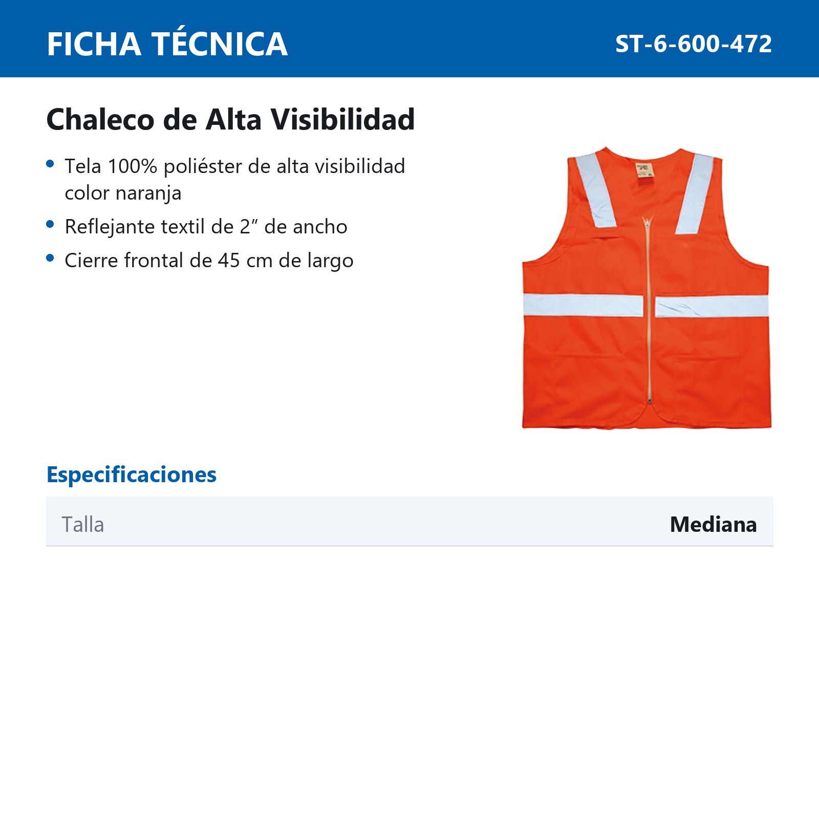 CHALECO ALTA VISIBILIDAD TALLA M - Imagen 2