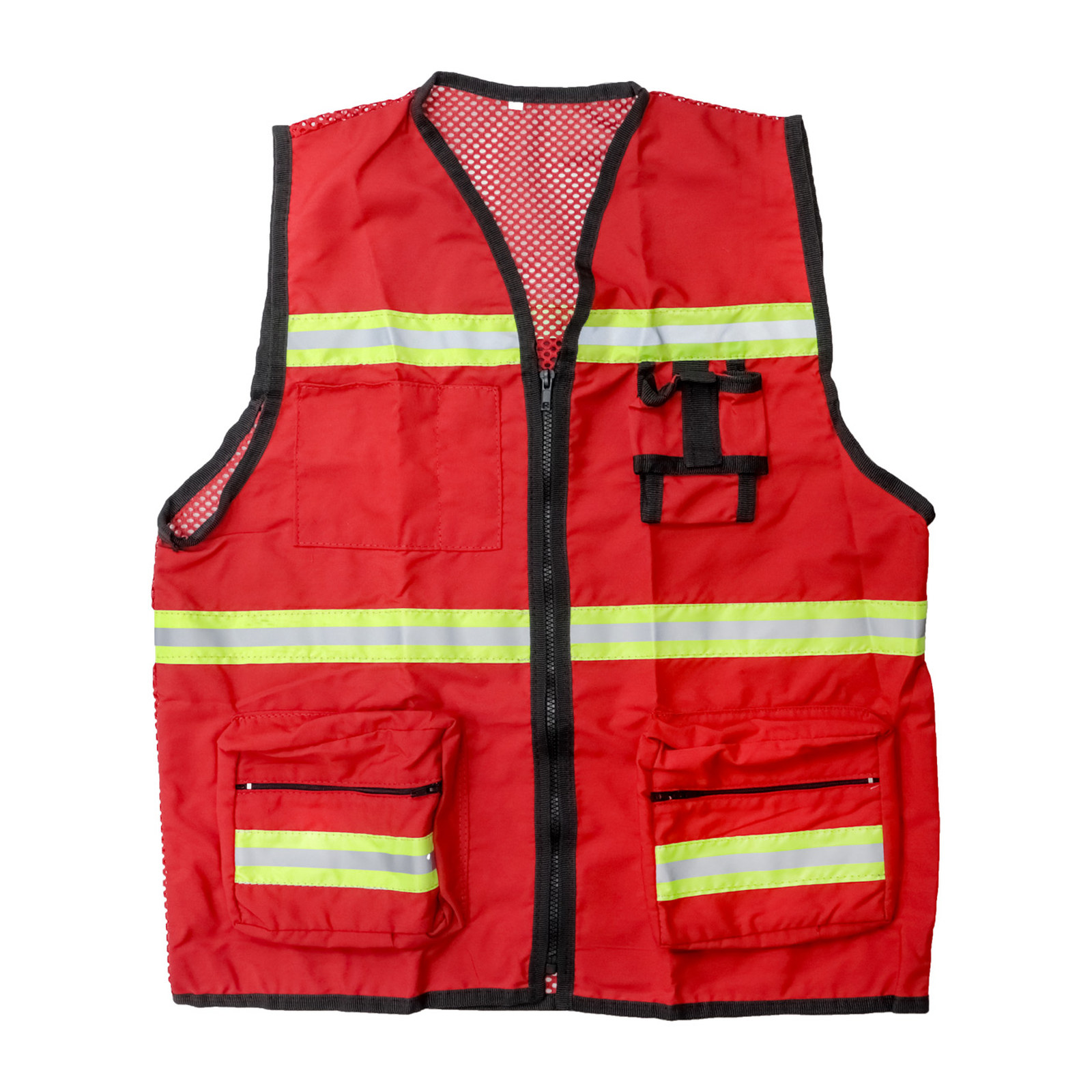 Chaleco Tipo Geólogo con Malla Jersey y Reflejante Textil Bicolor Rojo Weston Talla XL
